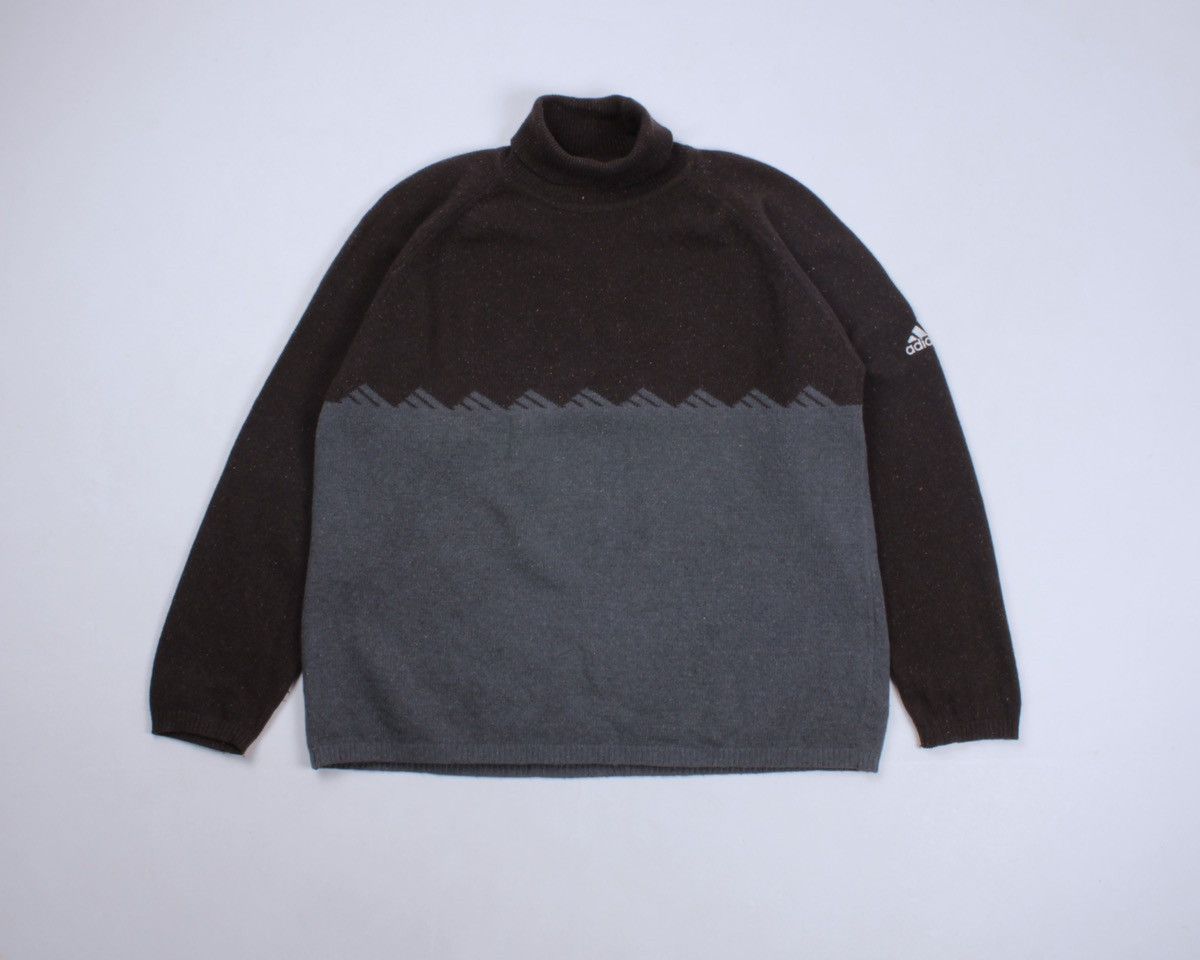 Adidas × Vintage ADIDAS Vintage Wool Blend Multi Logo Turtle Neck Sweater Size US XL / EU 56 / 4 - 7 Thumbnail