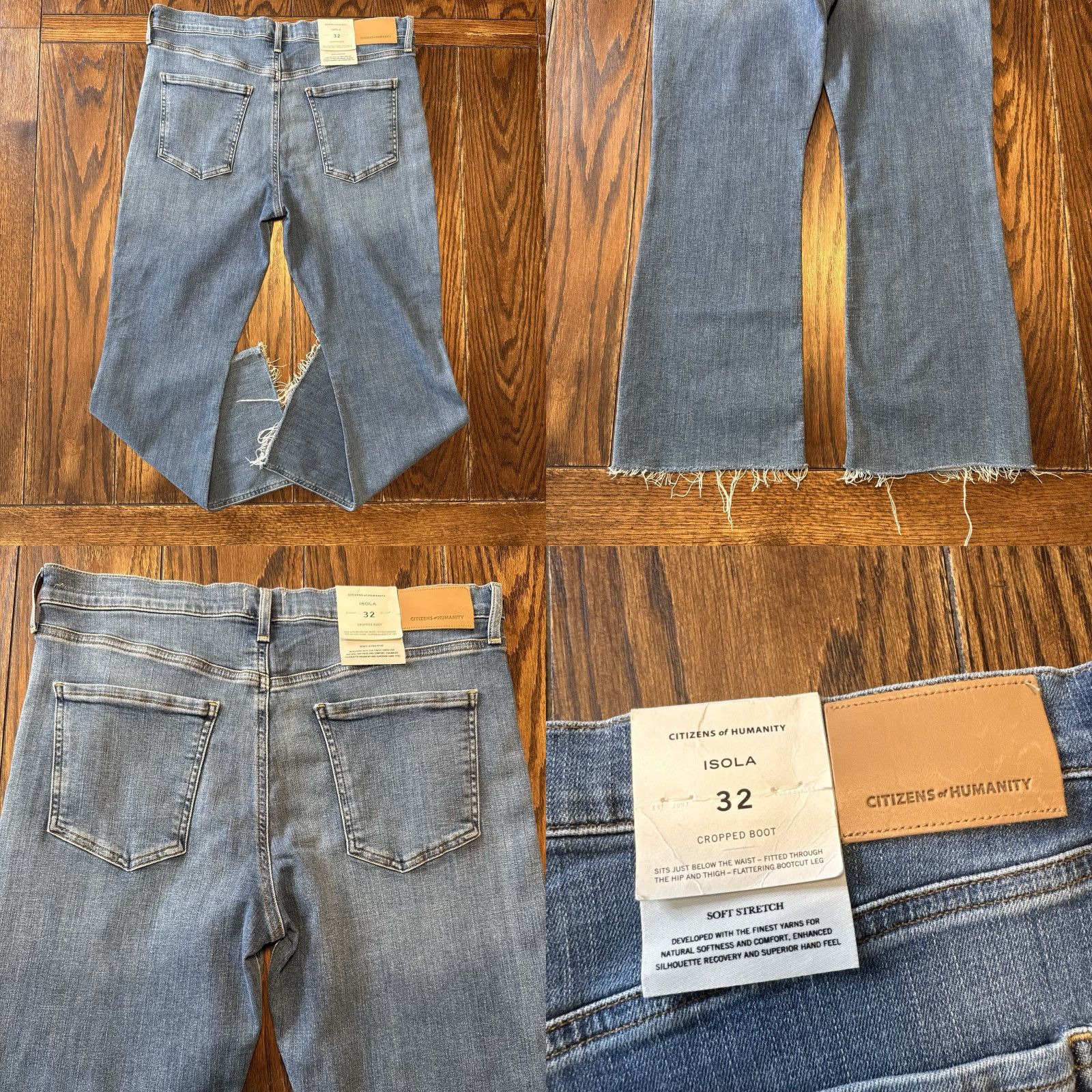 Citizens Of Humanity Citizen’s of Humanity Isola Jeans Cropped Boot Ladies Regular 32 Blue Crop Frayed New Leather? Wait. Size 24" / US 00 / IT 34 - 8 Thumbnail