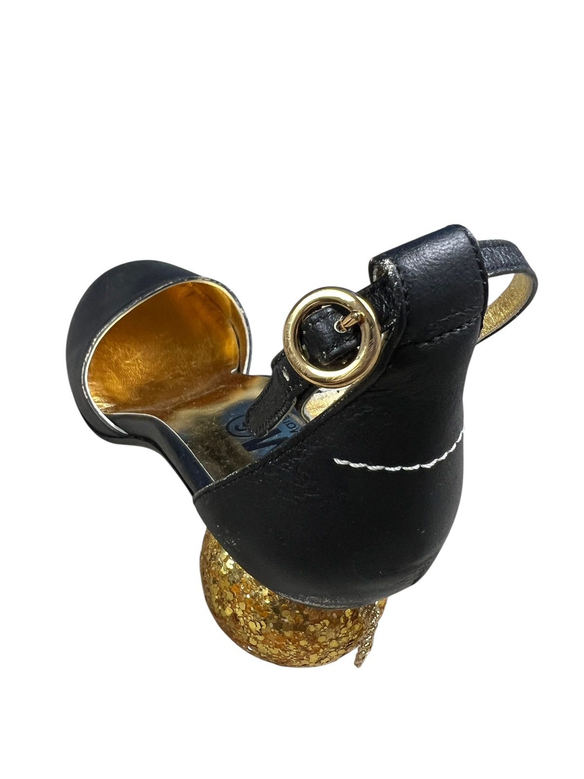 Maison Margiela Maison Margiela MM6 Black Leather Glitter Ball Heels Size US 7 / IT 37 - 13 Thumbnail