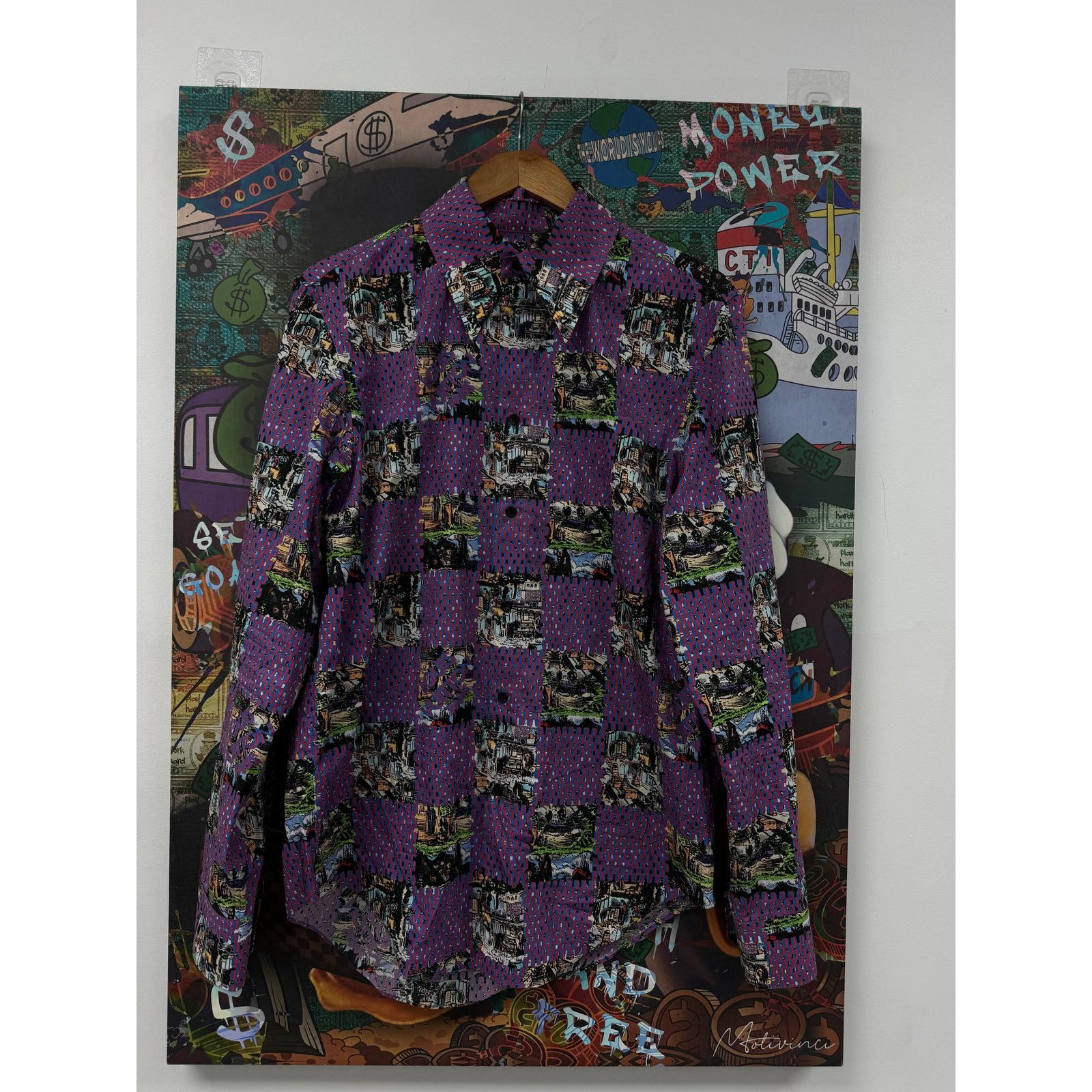 Louis Vuitton LV Button Up Red Blue Damier Used Medium Size US M / EU 48-50 / 2 - 1 Thumbnail