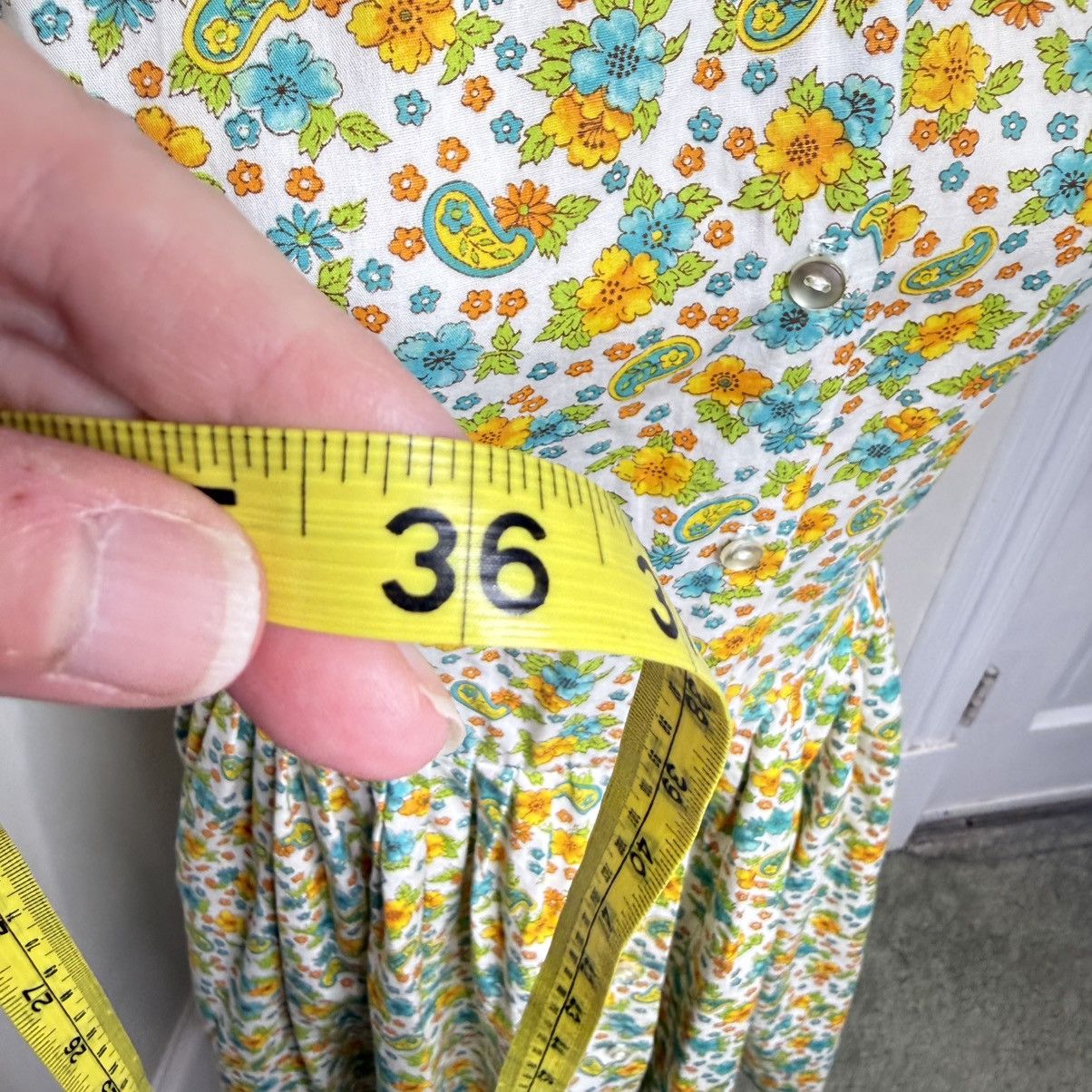 Other VTG 60s Floral Paisley Dress Sz 18 (Modern Large) Size L / US 10 / IT 46 - 6 Thumbnail