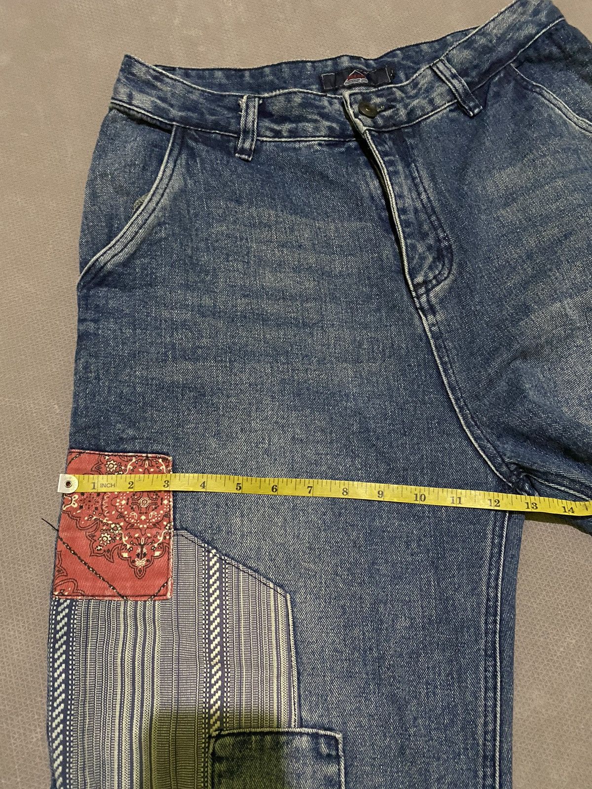 Hysteric Glamour × Japanese Brand Y2k Reknat “Visvim style” patchwork baggy jeans Size US 33 - 14 Thumbnail