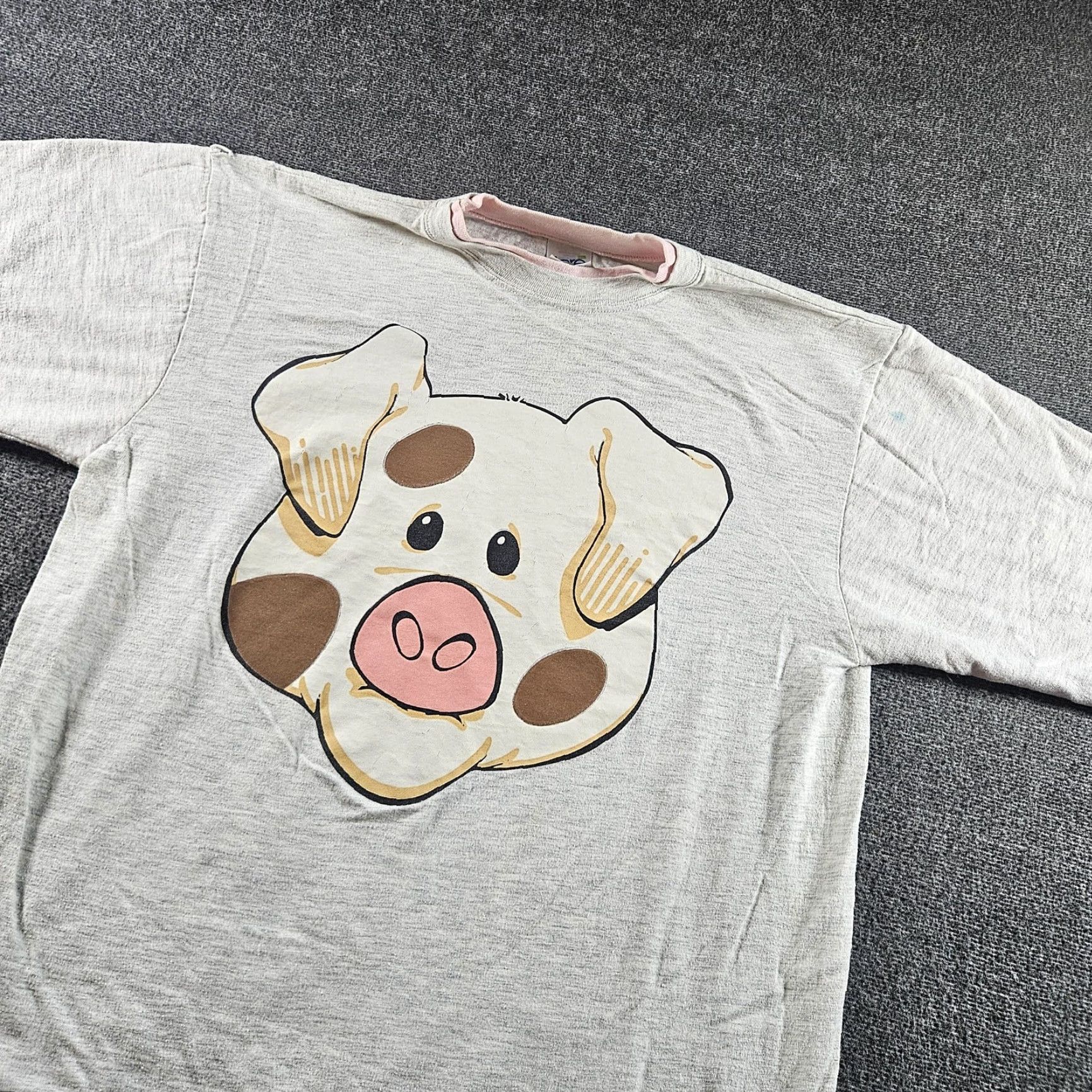 Vintage Alore Pig Face Shirt Mens XL Gray Graphic Tee Preshrunk USA Size US XL / EU 56 / 4 - 3 Thumbnail