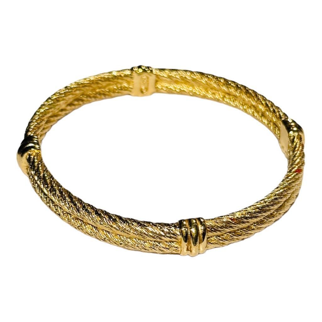 Christian Dior Monsieur CHRISTIAN DIOR Vintage Twisted Double Cable Rope 18k Gold Pl Size ONE SIZE - 7 Thumbnail