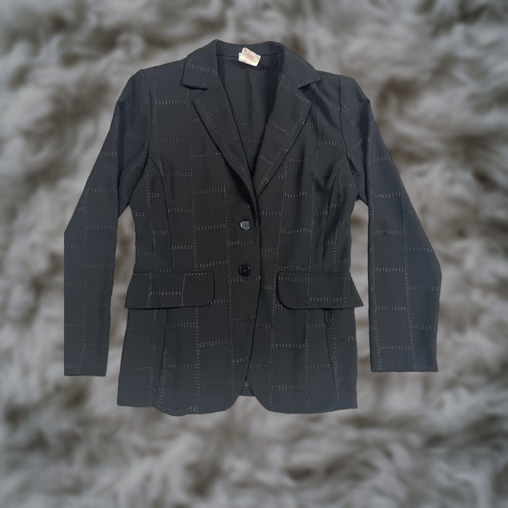 Vintage VINTAGE Studio C Blazer_Jacket Women’s 10 Black 2 Button Patchwork Design Canada Size L / US 10 / IT 46 - 1 Thumbnail