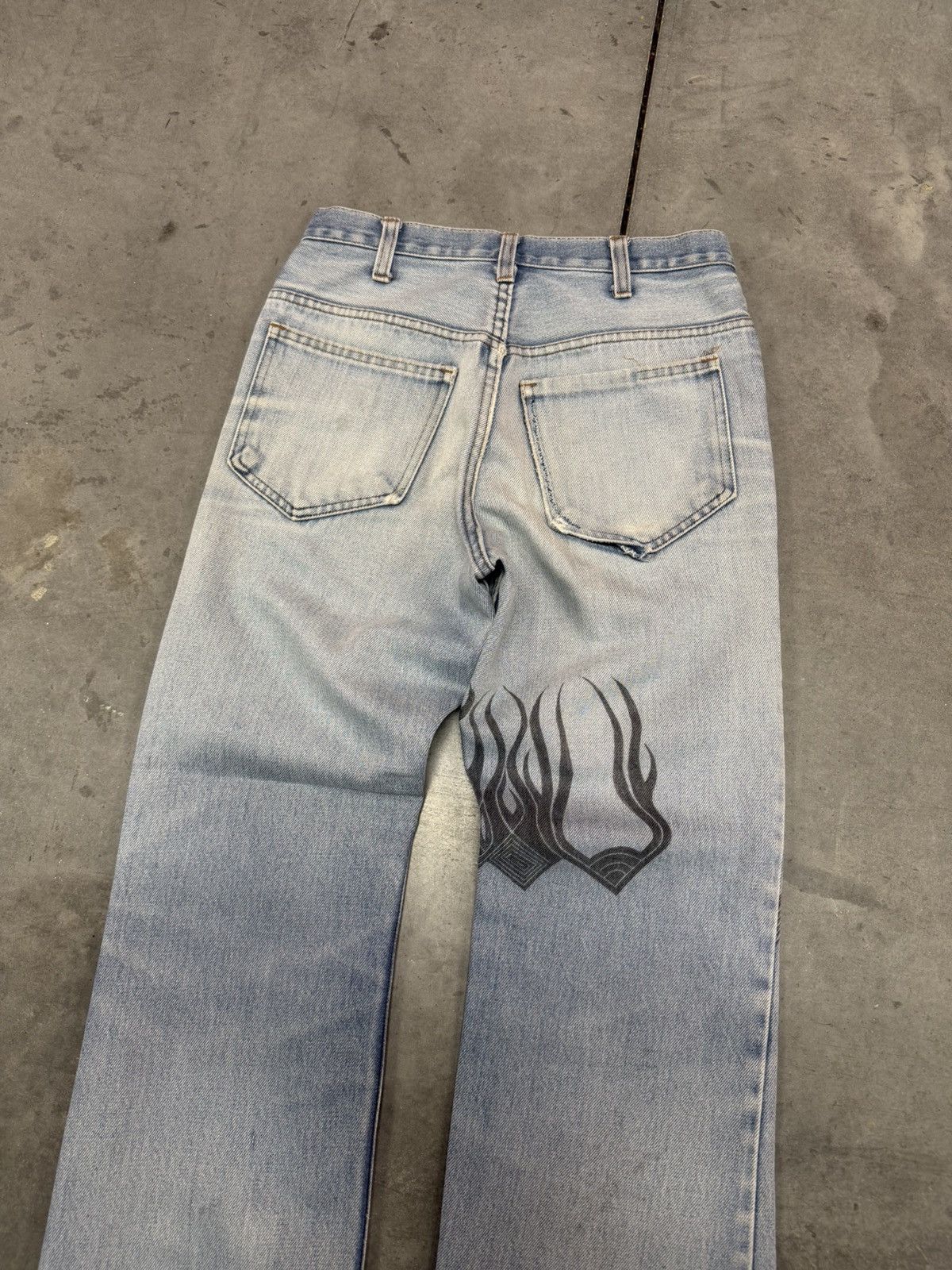 Vintage Light Wash Bootcut 70s Stenciled Jeans ERD Grunge Punk Size US 29 - 8 Thumbnail