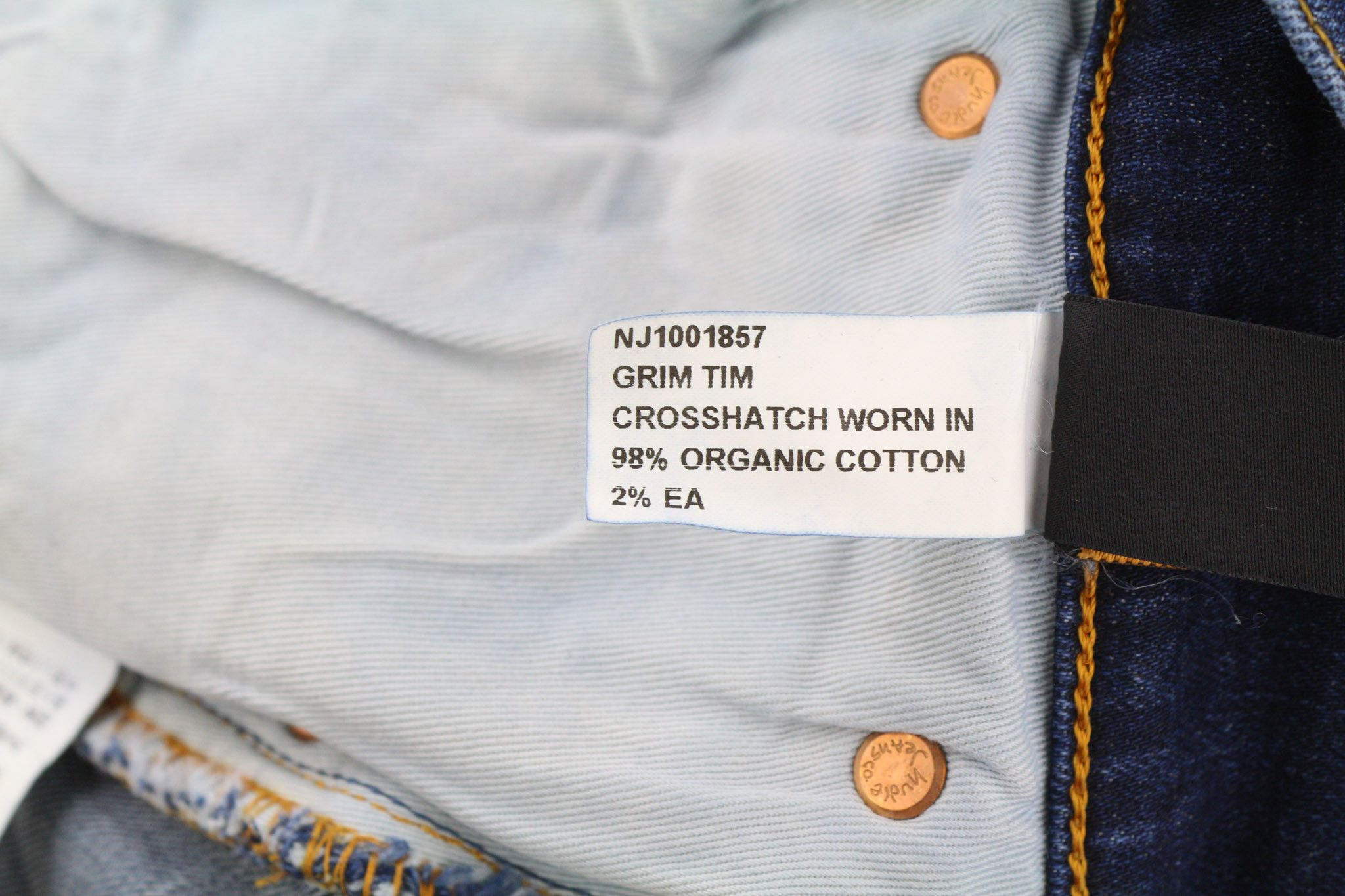 Nudie Jeans GRIM TIM W29/L32 Crosshatch Worn Organic Washed 81628 Size US 29 - 7 Thumbnail
