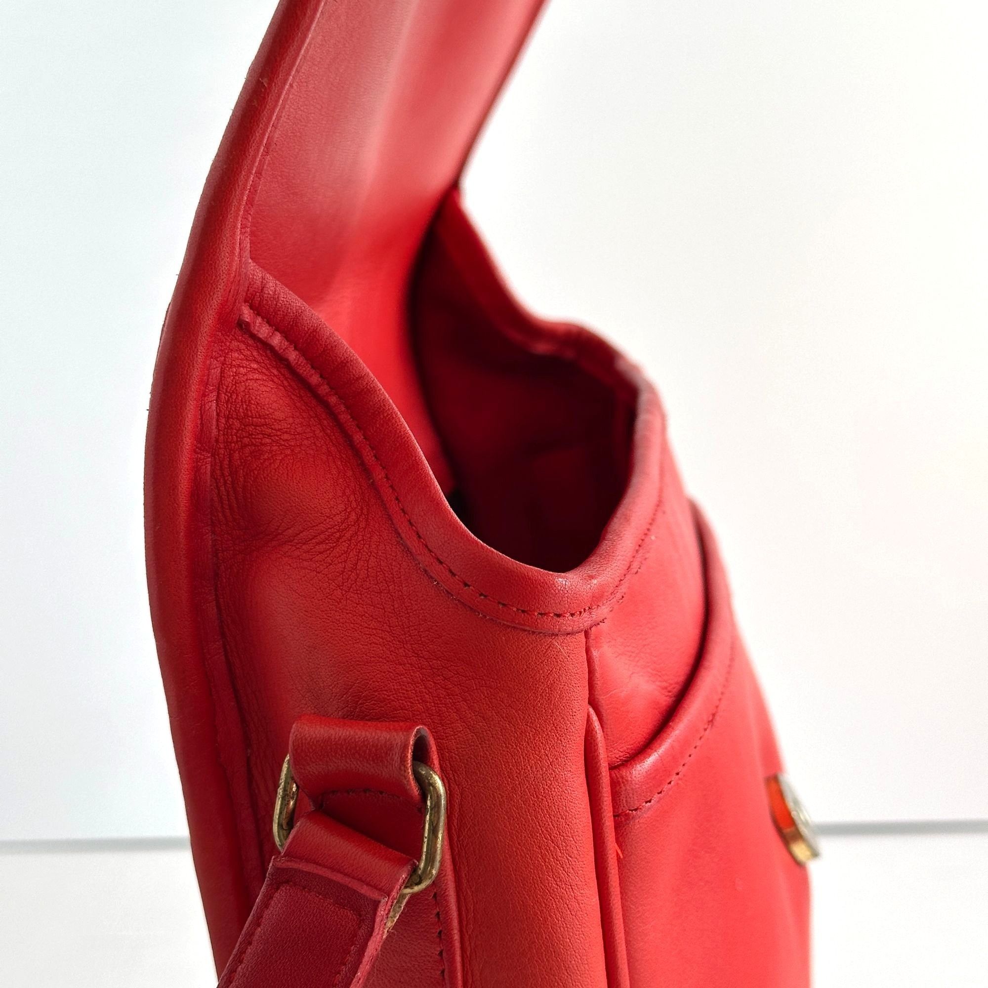 Coach Vintage 1980s Coach Red Tailored Pouch 4110 Made in NYC Size ONE SIZE - 4 Thumbnail