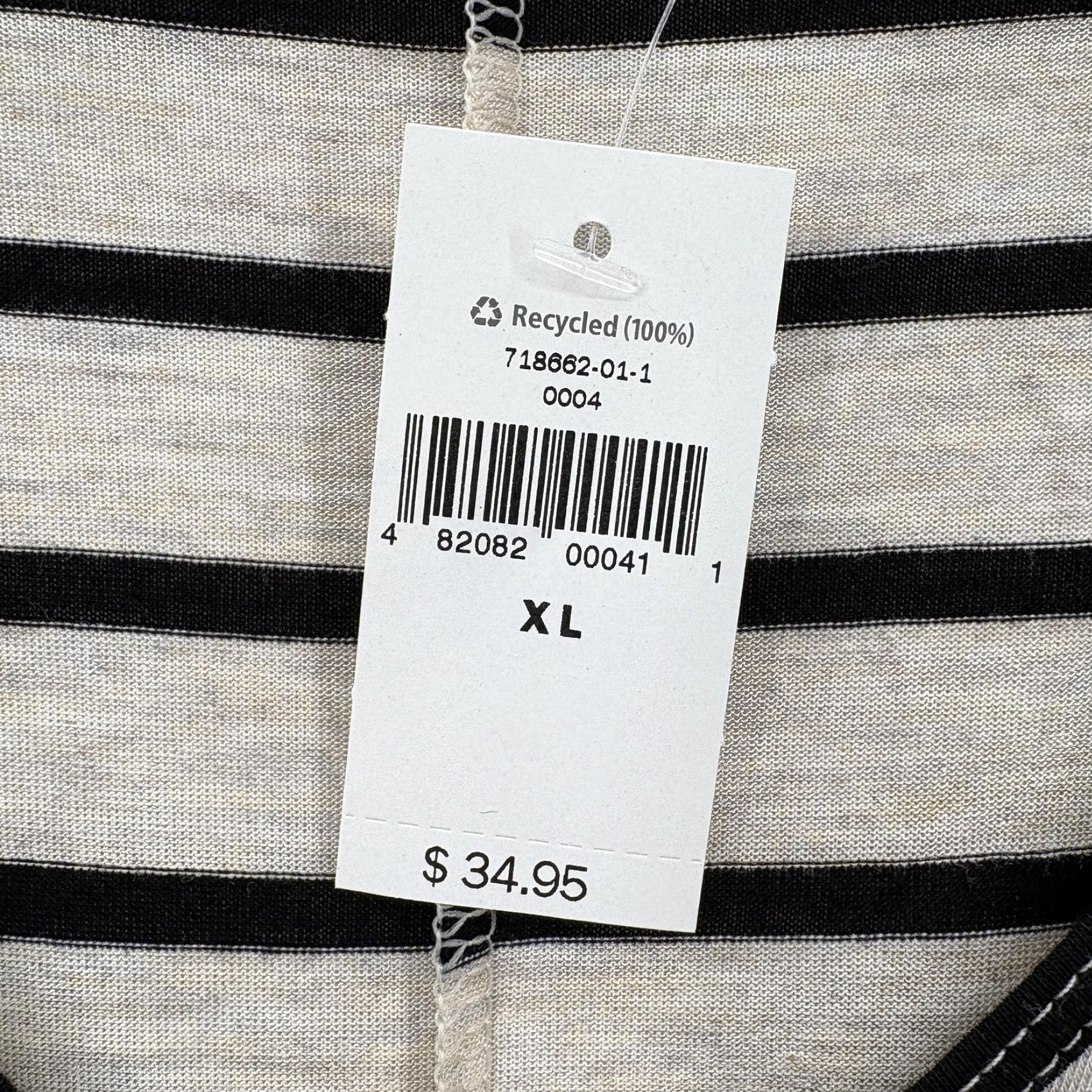 Gap Gap Shirt Womens XL Beige Oatmeal Stripe V Neck Tunic Top Long Sleeve Rayon NWT Size XL / US 12-14 / IT 48-50 - 5 Thumbnail