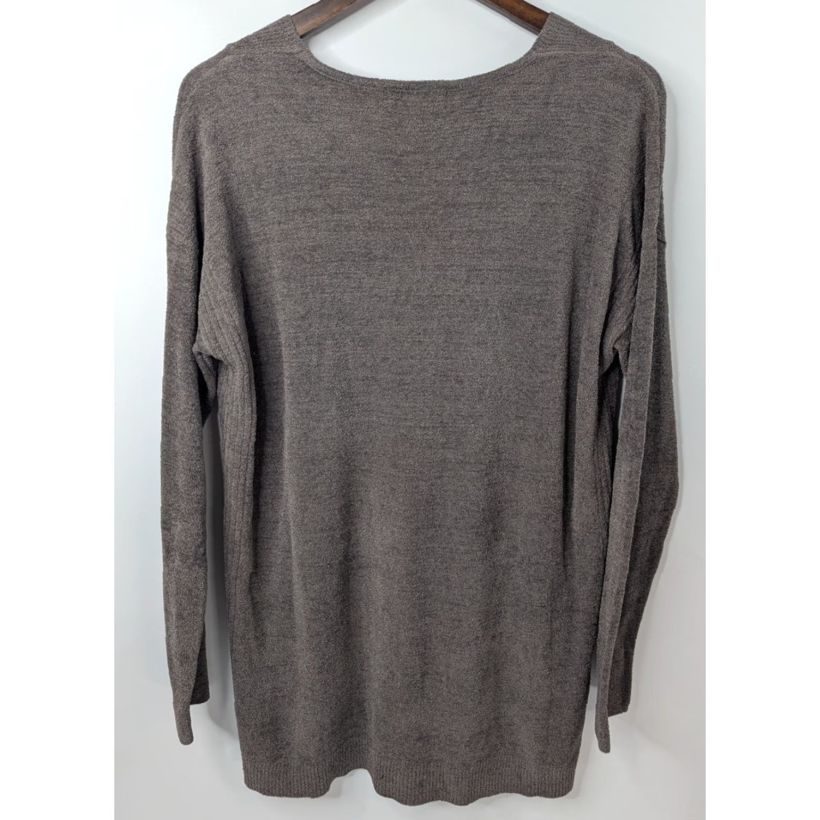Vintage Barefoot Dreams CozyChic Ultra Lite V-Neck Tunic Sweater M Brown Women Long Sleeve Casual Classic Designer Beach Coastal Grandma Sleepwear Top Shirt Size M / US 6-8 / IT 42-44 - 4 Thumbnail