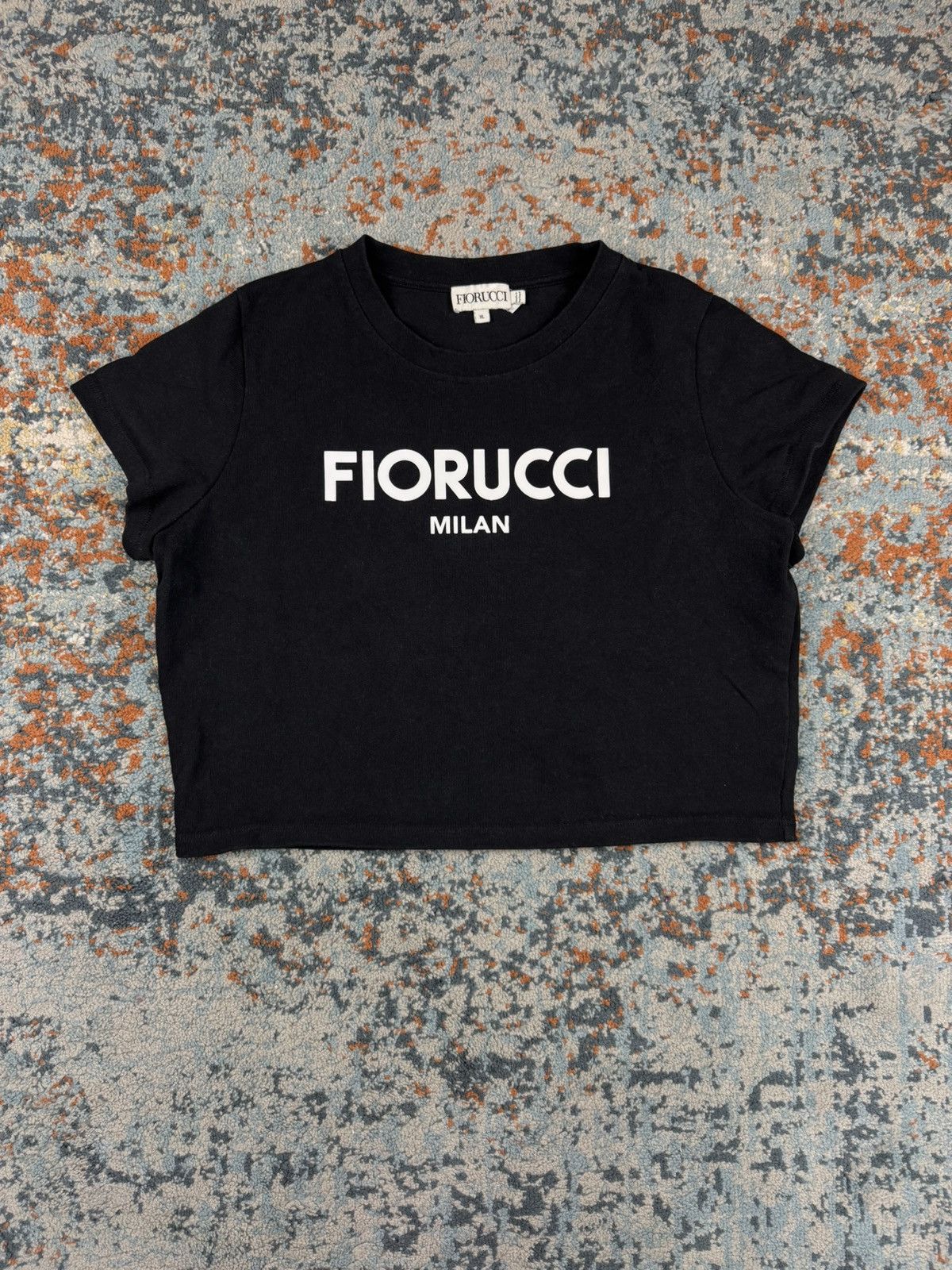 Fiorucci × Vintage Vintage y2k Fiorucci milan spellout logo crop top tshirt Size XL / US 12-14 / IT 48-50 - 1 Thumbnail