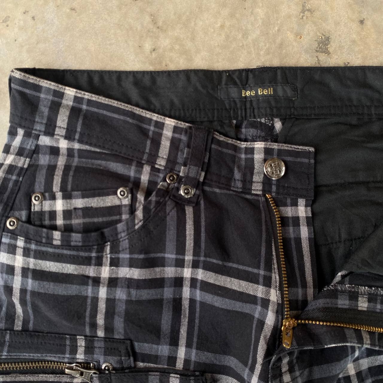 Japanese Brand BELL BELL CARGO CYBERPUNK PRISONER FLARED BONDAGE TARTAN Size US 29 - 9 Thumbnail
