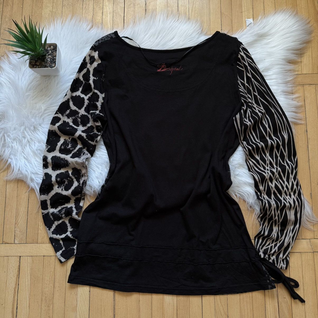 Desigual 📌 Crazy Y2K Desigual If Six Was Nine vibe Long Sleeve Size XL / US 12-14 / IT 48-50 - 10 Thumbnail