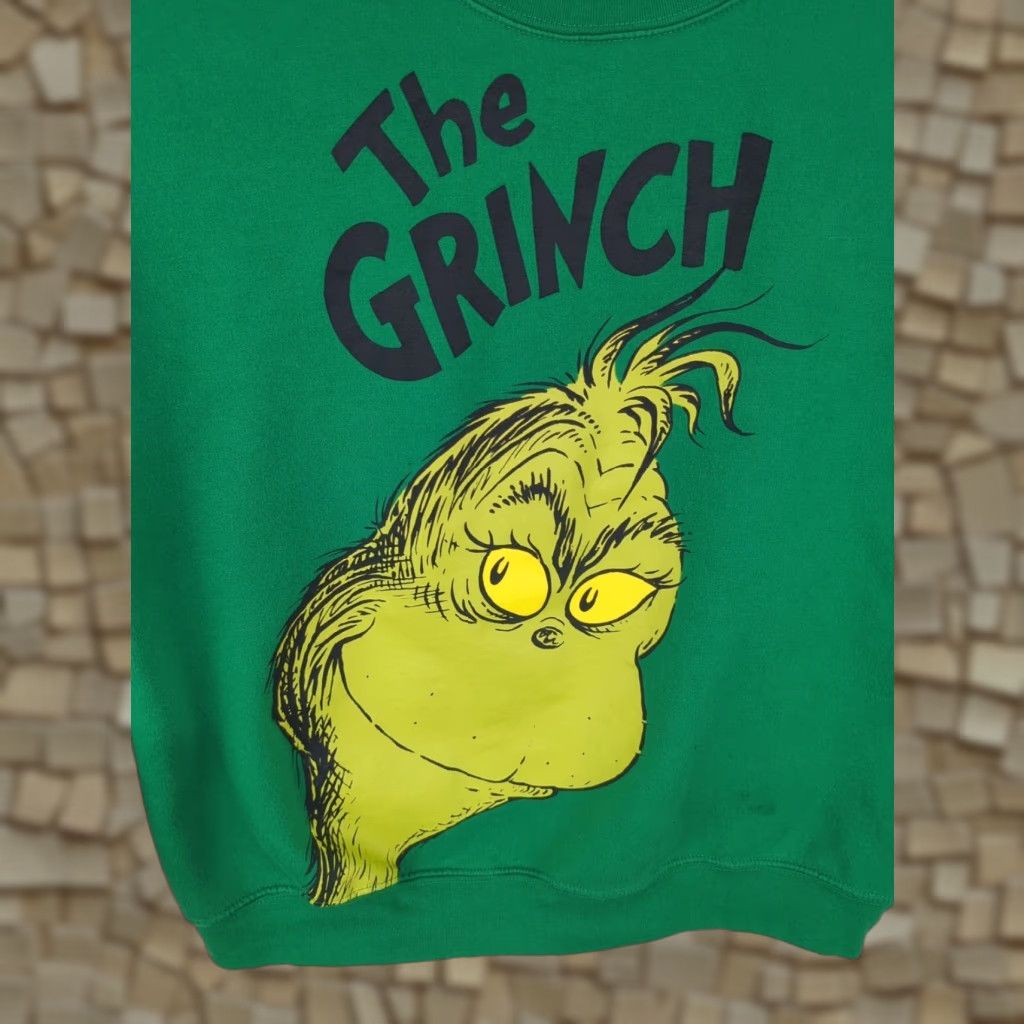 Vintage Dr. Seuss Grinch Sweatshirt XL Green Christmas Cartoon Women's Sweater Size XL / US 12-14 / IT 48-50 - 1 Thumbnail