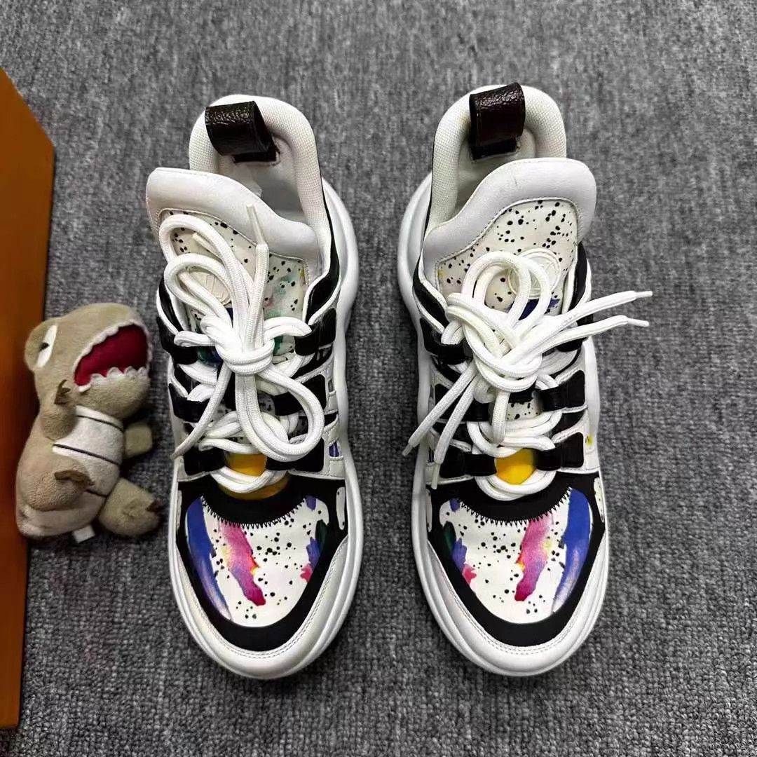 Louis Vuitton Women's LV Splatter Dad Sneaker 99 New with Box 37.5 Size US 7 / IT 37 - 4 Thumbnail