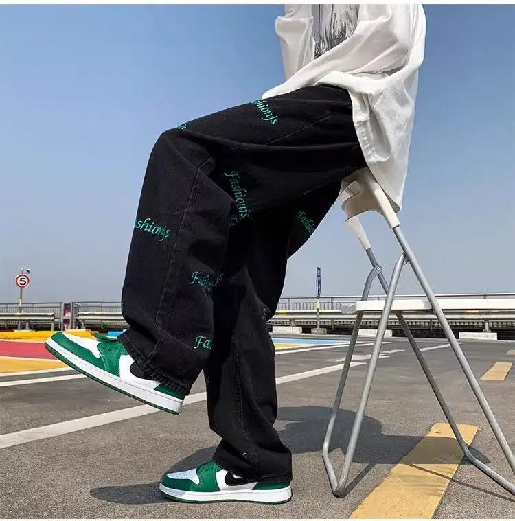 Japanese Brand Retro loose fitting straight leg jeans Size US 32 / EU 48 - 4 Thumbnail
