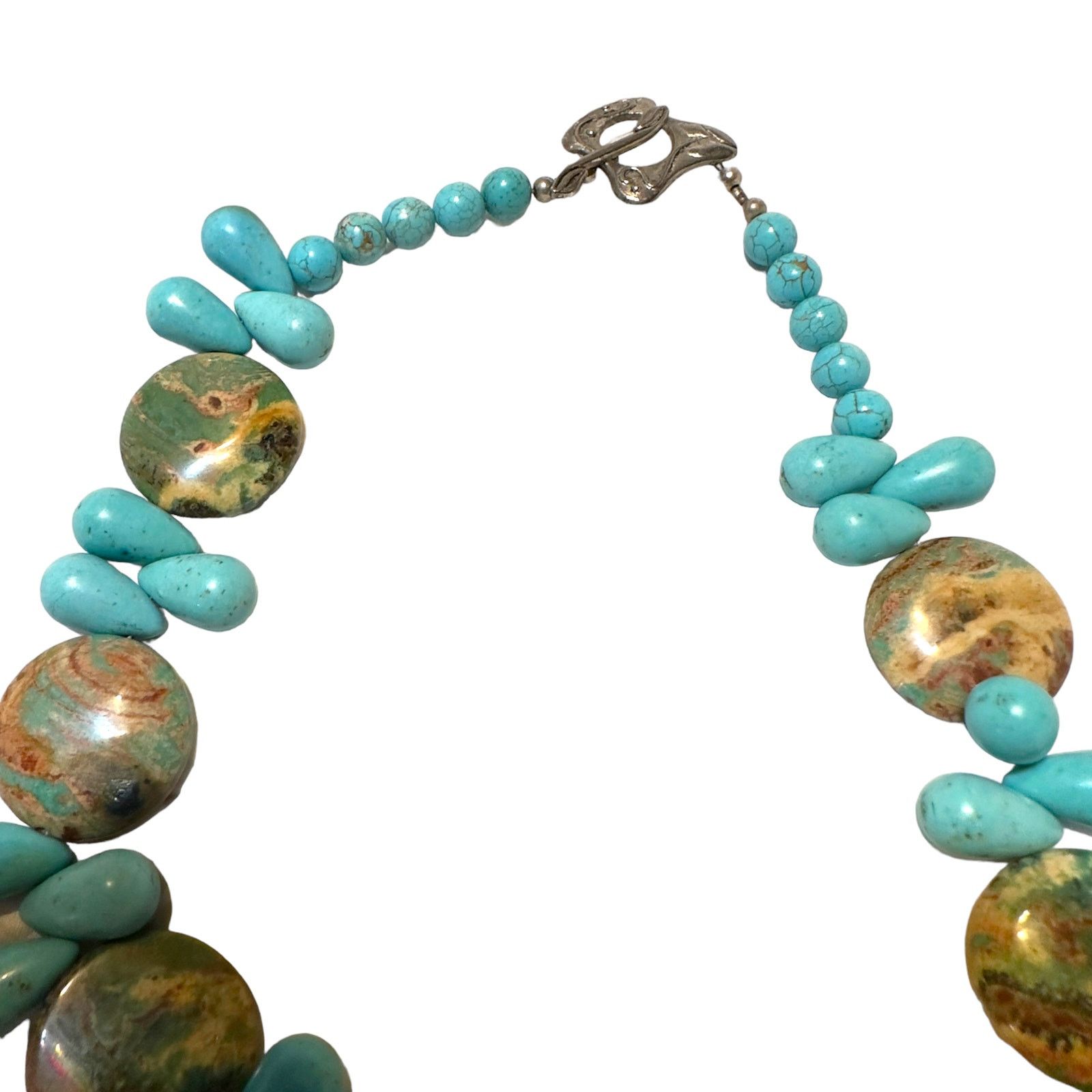 The Unbranded Brand Vintage Turquoise & Jasper Statement Gemstone Necklace Size ONE SIZE - 7 Thumbnail