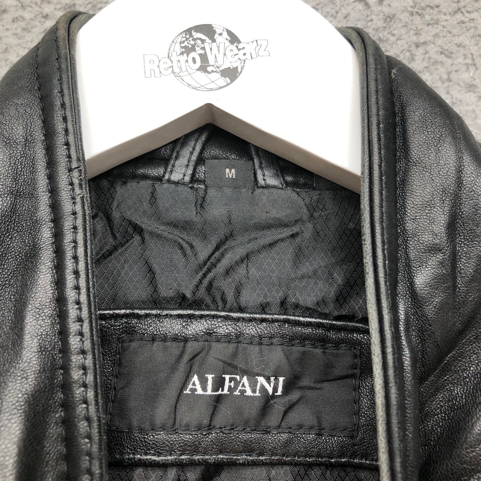 Alfani Alfani Genuine Leather Motorcycle Jacket Men Medium M Black Size US M / EU 48-50 / 2 - 3 Thumbnail