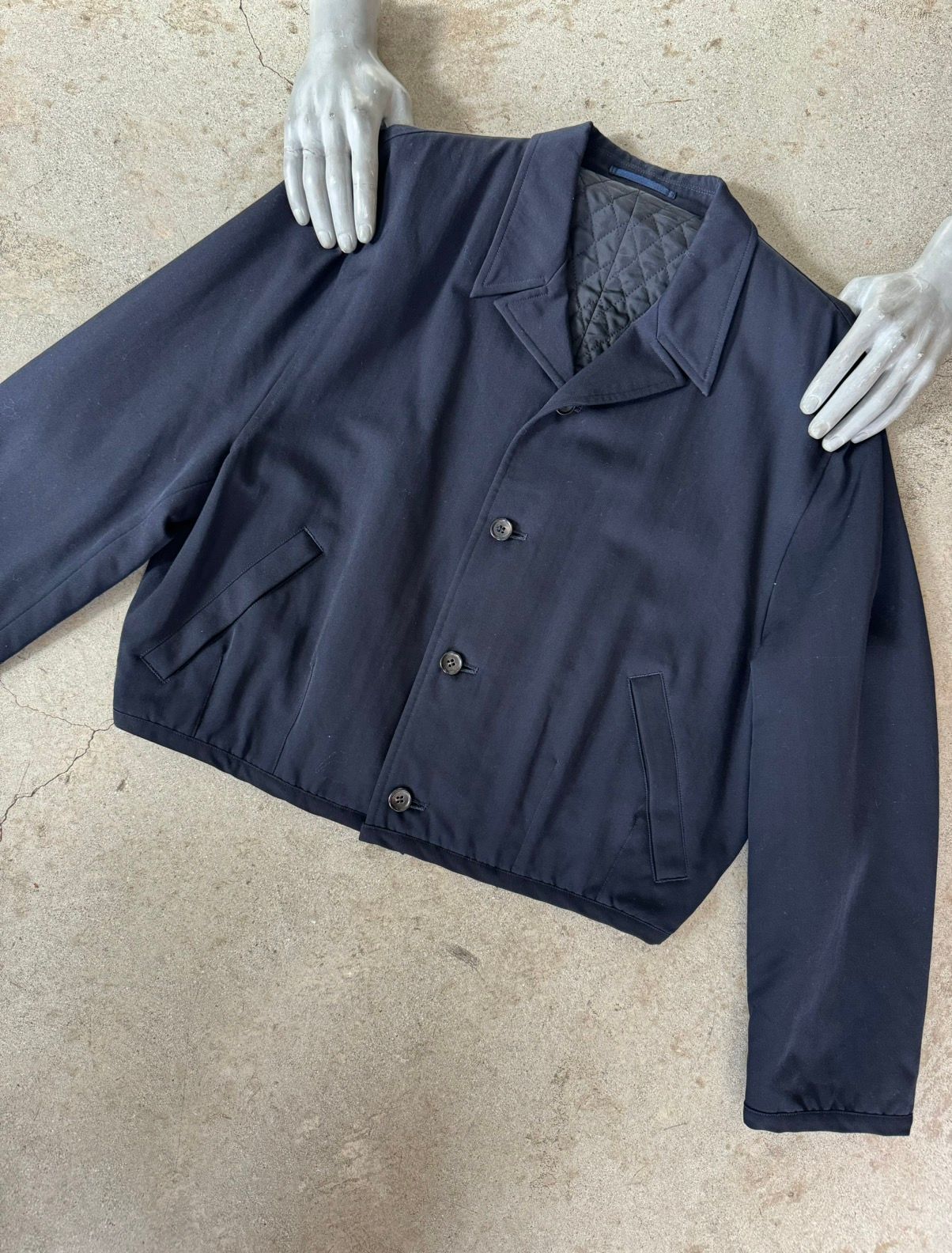 Pre-owned Comme Des Garcons X Comme Des Garcons Homme Archive Comme Des Garçons Homme Plus Quilted Lined Blazer In Navy