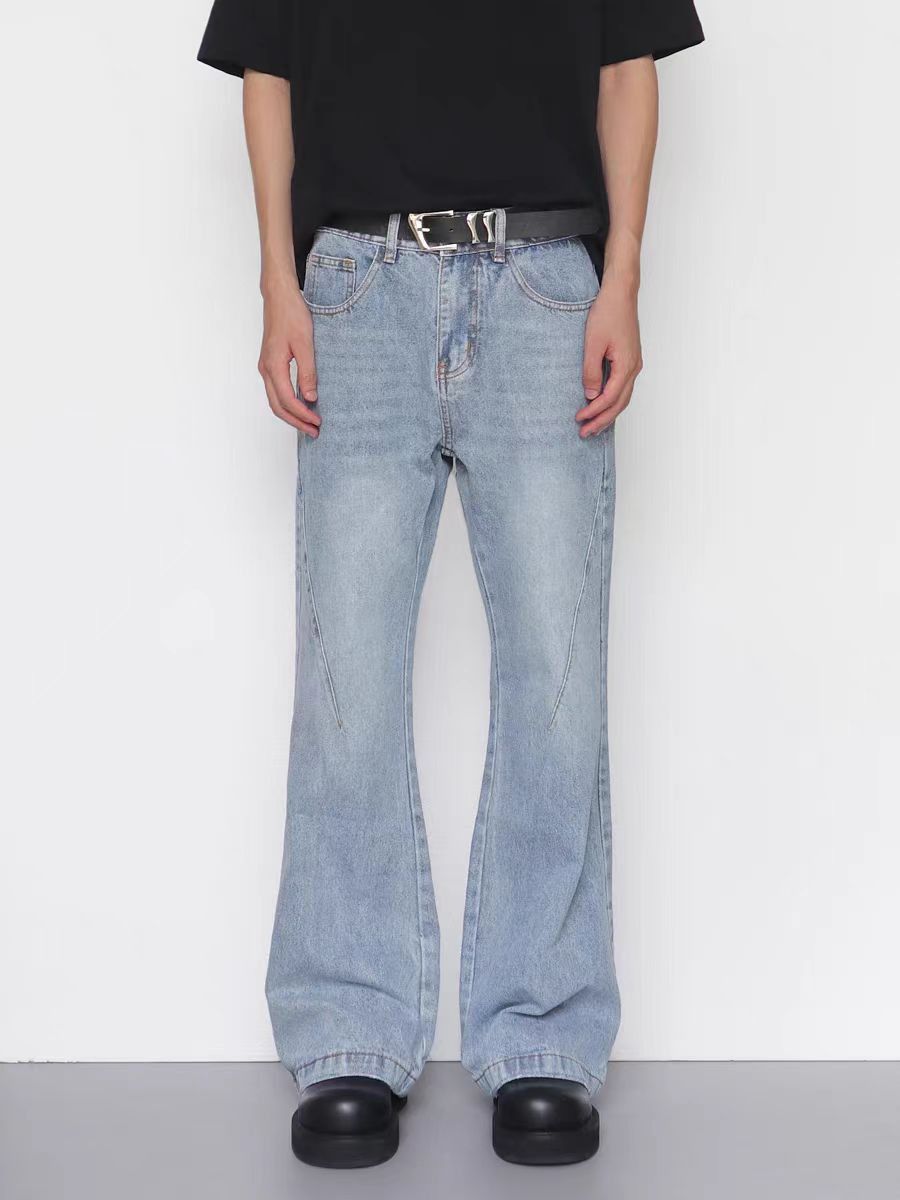 High street washed blue casual baggy jeans