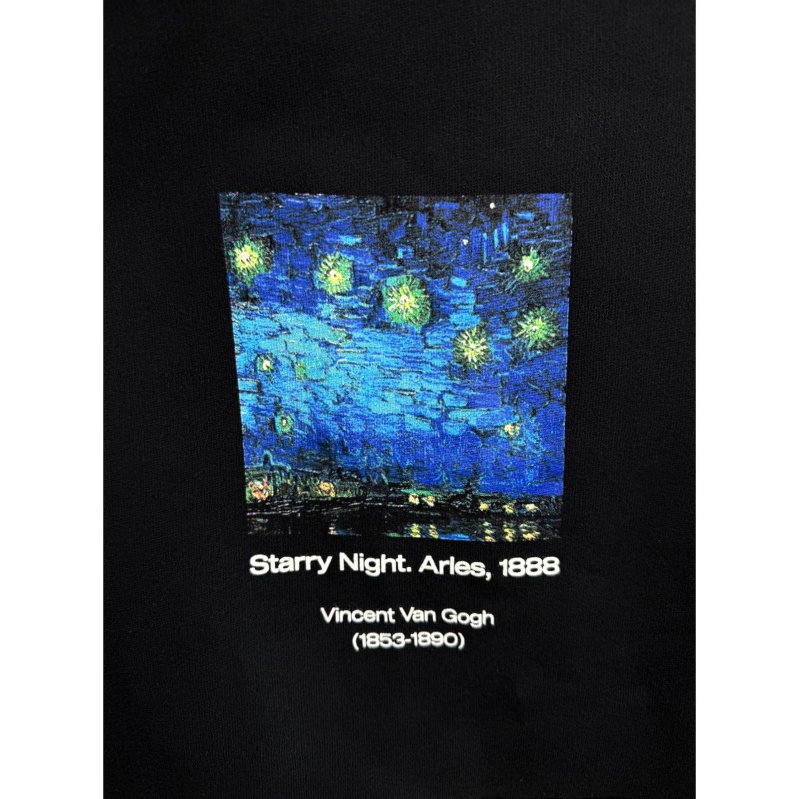 Vintage Y2K Vincent van Gogh Starry Night Arles 1888 Hoodie Rare M Black Mens Hoodie VINTAGE? Size US M / EU 48-50 / 2 - 5 Thumbnail