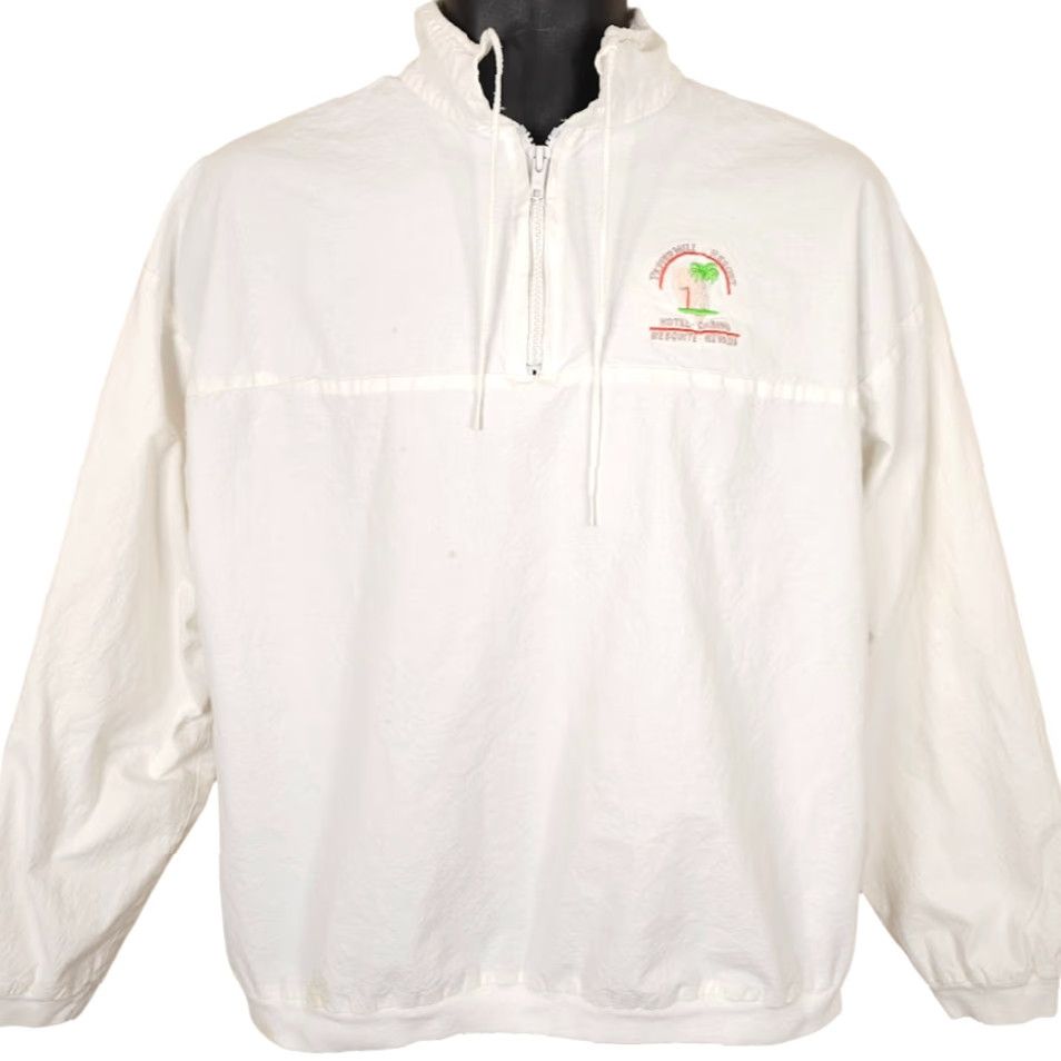 Vintage VINTAGE Cotton Fitz Peppermill Resort Jacket Mens Large White 80s Casino Made In USA 1/4 Zip) Size US L / EU 52-54 / 3 - 2 Thumbnail