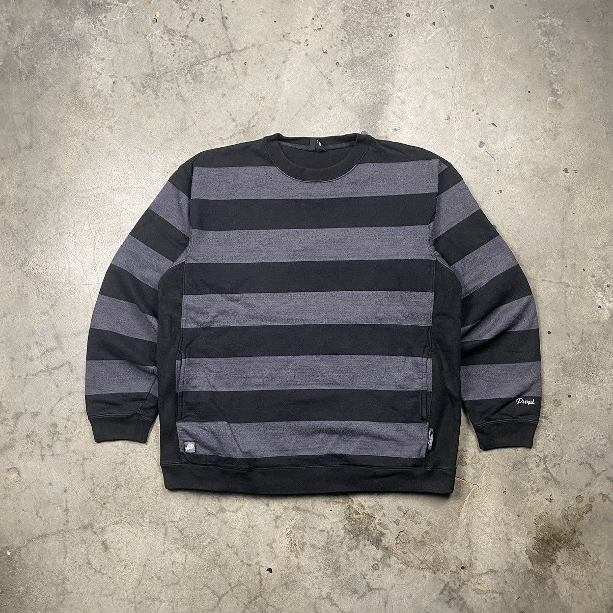 Japanese Brand × Vintage y2k Hybrid PowerToPeople Striped Reverse Weave Size US L / EU 52-54 / 3 - 1 Thumbnail