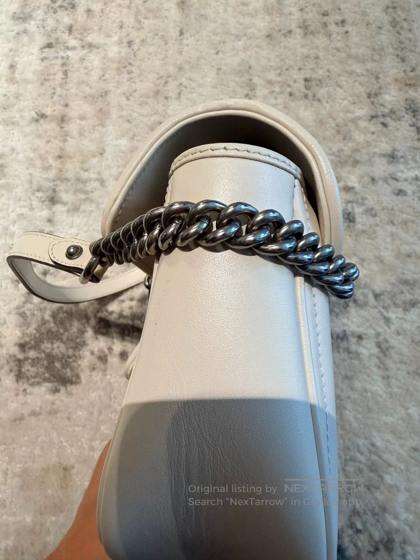 Gucci gucci marmont white chain bag with silver gg. Size ONE SIZE - 5 Thumbnail