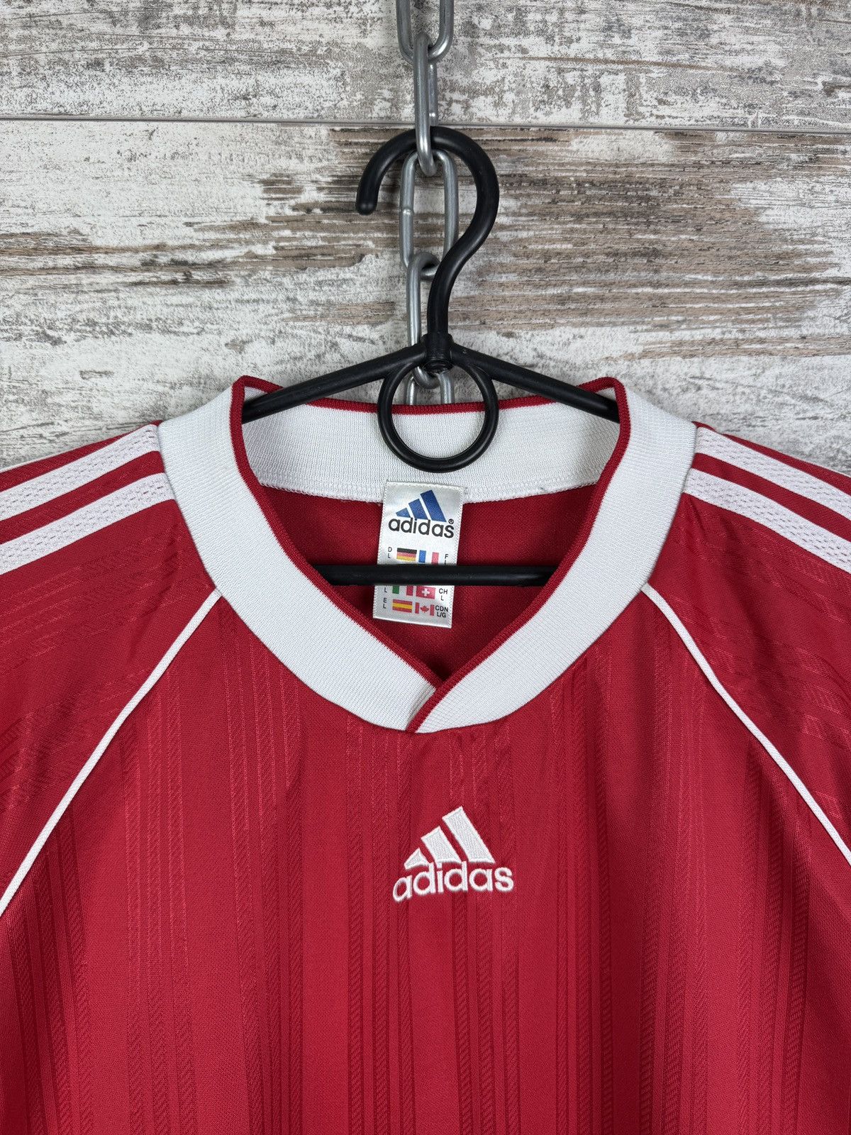 Adidas Mens Vintage Adidas Long-sleeve T-shirt soccer jersey tee Size US L / EU 52-54 / 3 - 5 Thumbnail