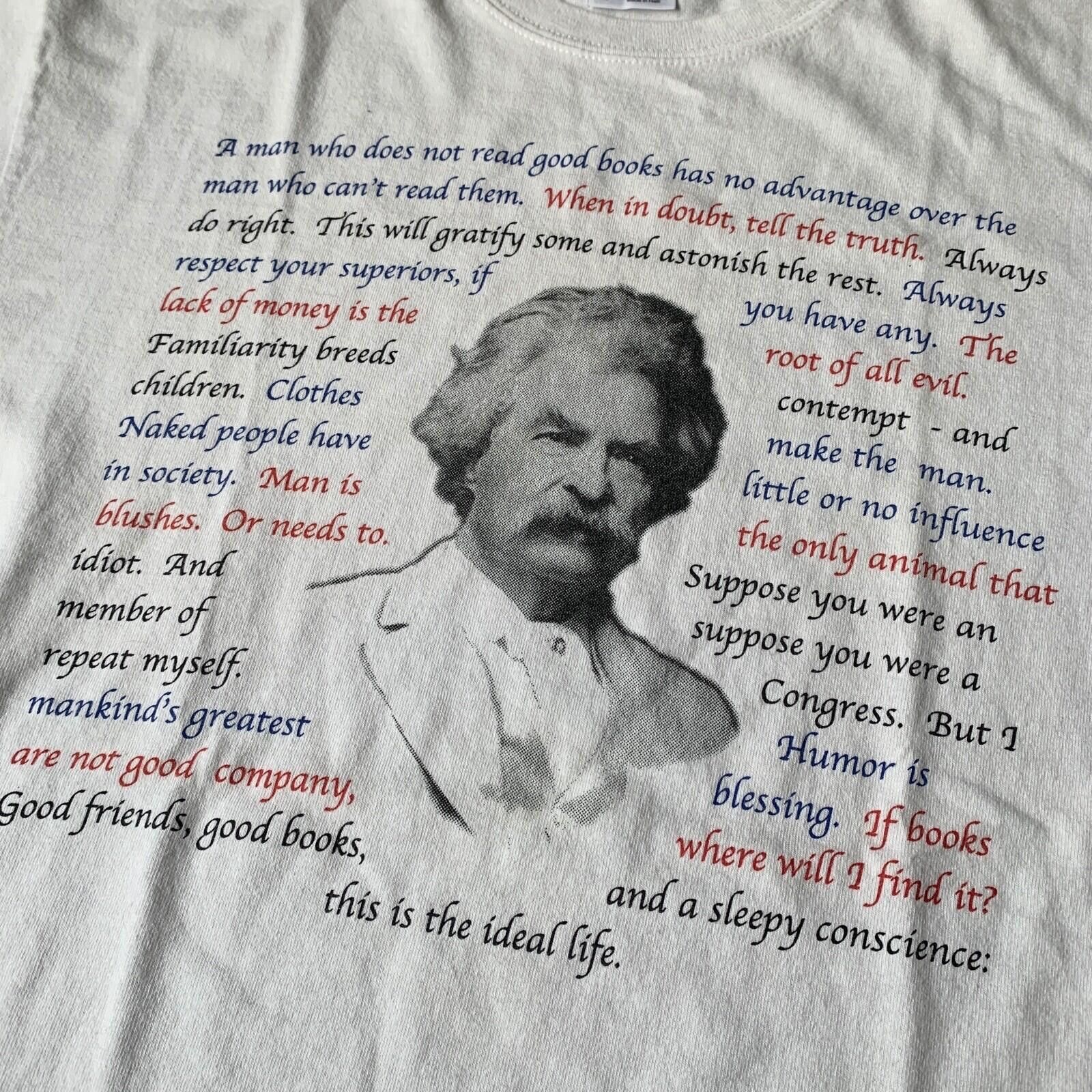 Gildan Vintage 90’s Mark Twain Books Shirt Size M 20”x 27" Rare Tee Size US M / EU 48-50 / 2 - 2 Thumbnail
