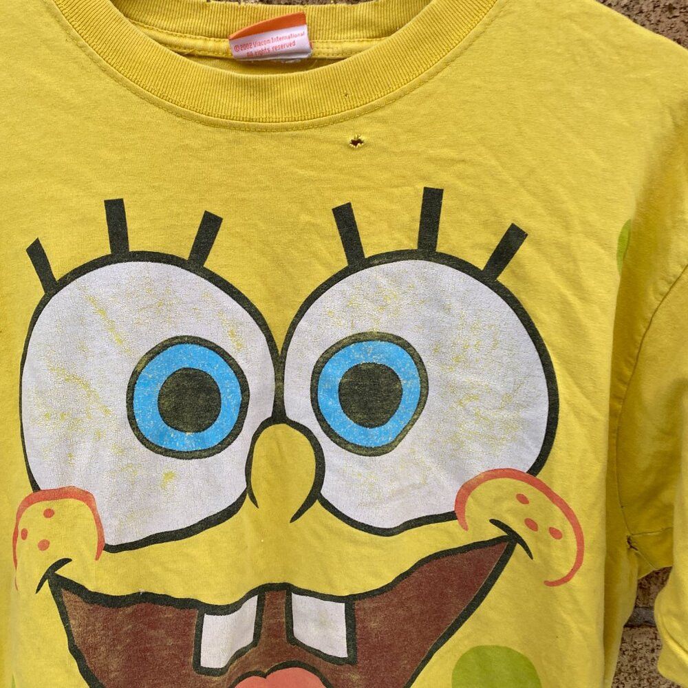 Nickelodeon × Vintage Vintage 2002 Nickelodeon Spongebob Squarepants Promo T Shir Size US L / EU 52-54 / 3 - 5 Thumbnail