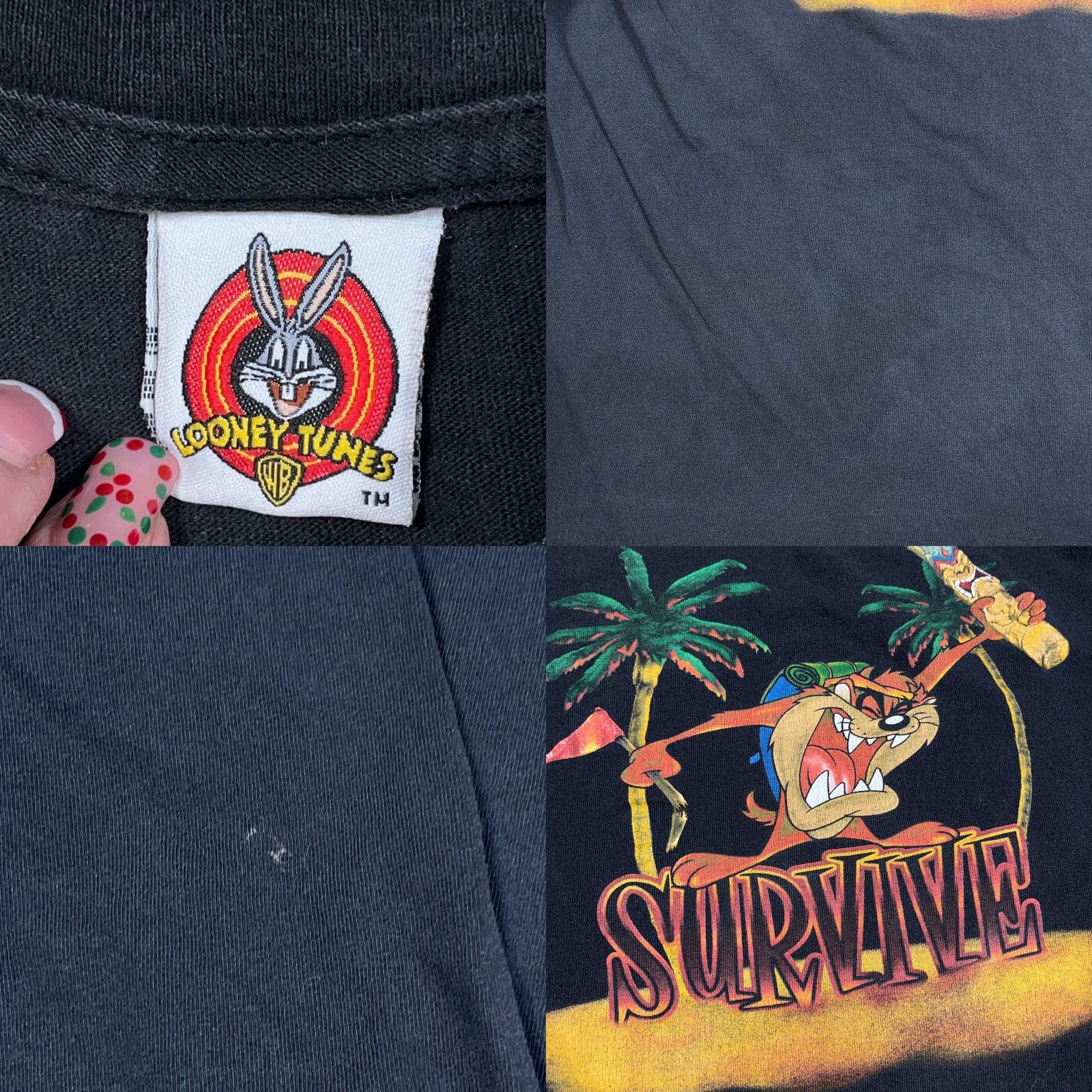 Vintage VINTAGE Looney Tunes Shirt Men Medium Tee Taz Tasmanian Devil 90s Survive Island Size US M / EU 48-50 / 2 - 8 Thumbnail
