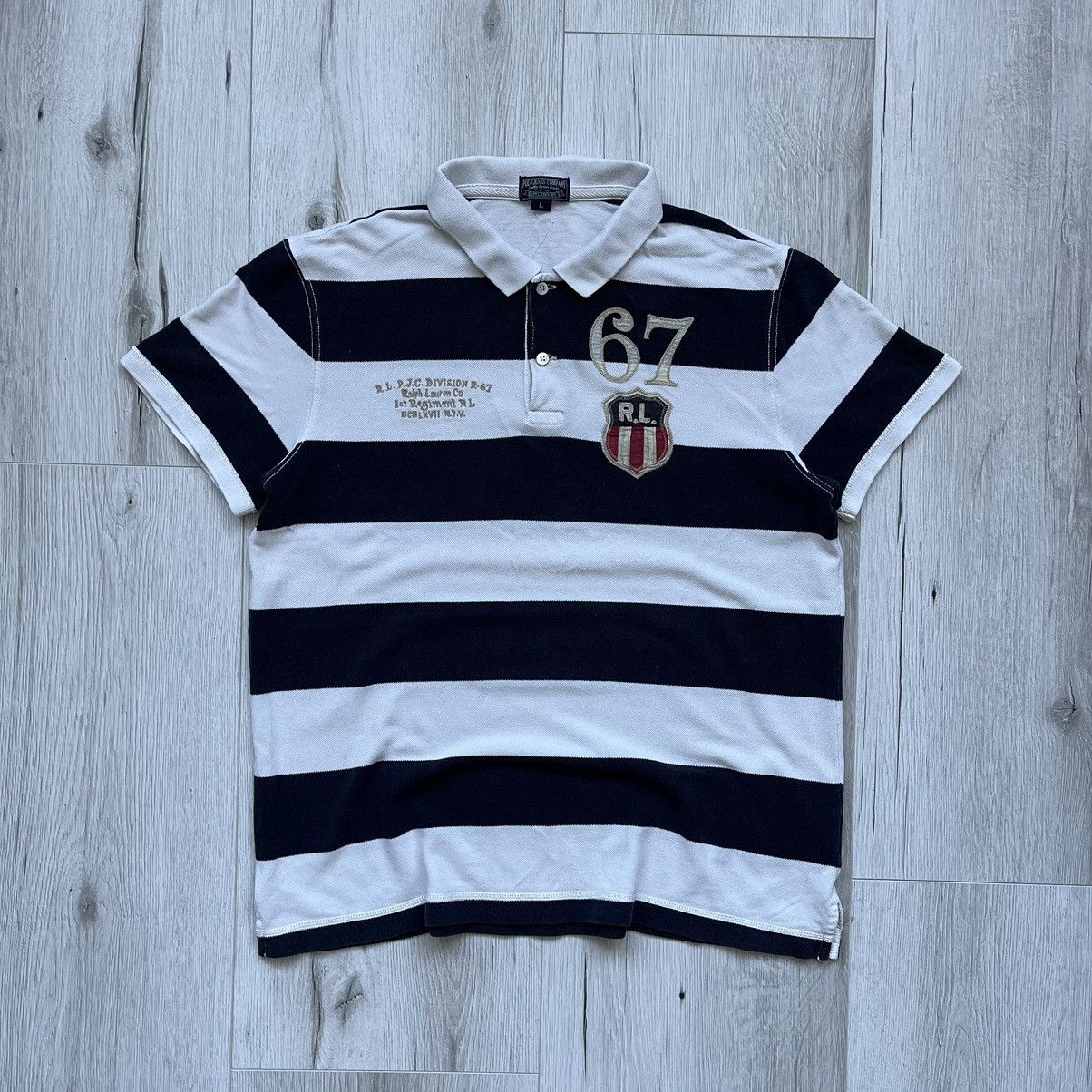 Polo Ralph Lauren × Vintage Vintage Polo Ralph Lauren USA Striped Y2K Polo T Shirt Rare Size US L / EU 52-54 / 3 - 1 Thumbnail