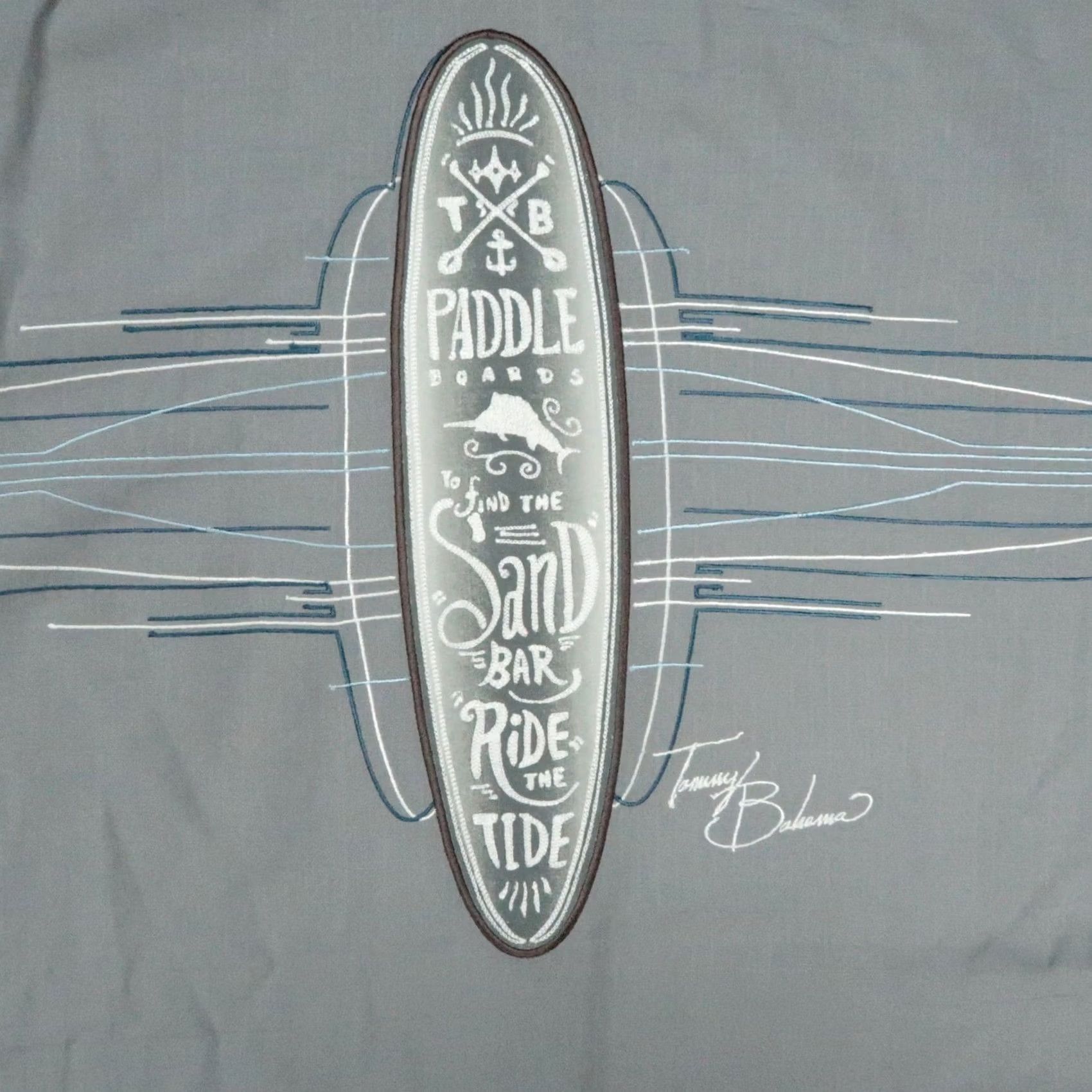 Tommy Bahama Tommy Bahama Shirt Mens XXL Gray Surf Paddle Board Short Sleeve Silk Beach Size US XXL / EU 58 / 5 - 5 Thumbnail