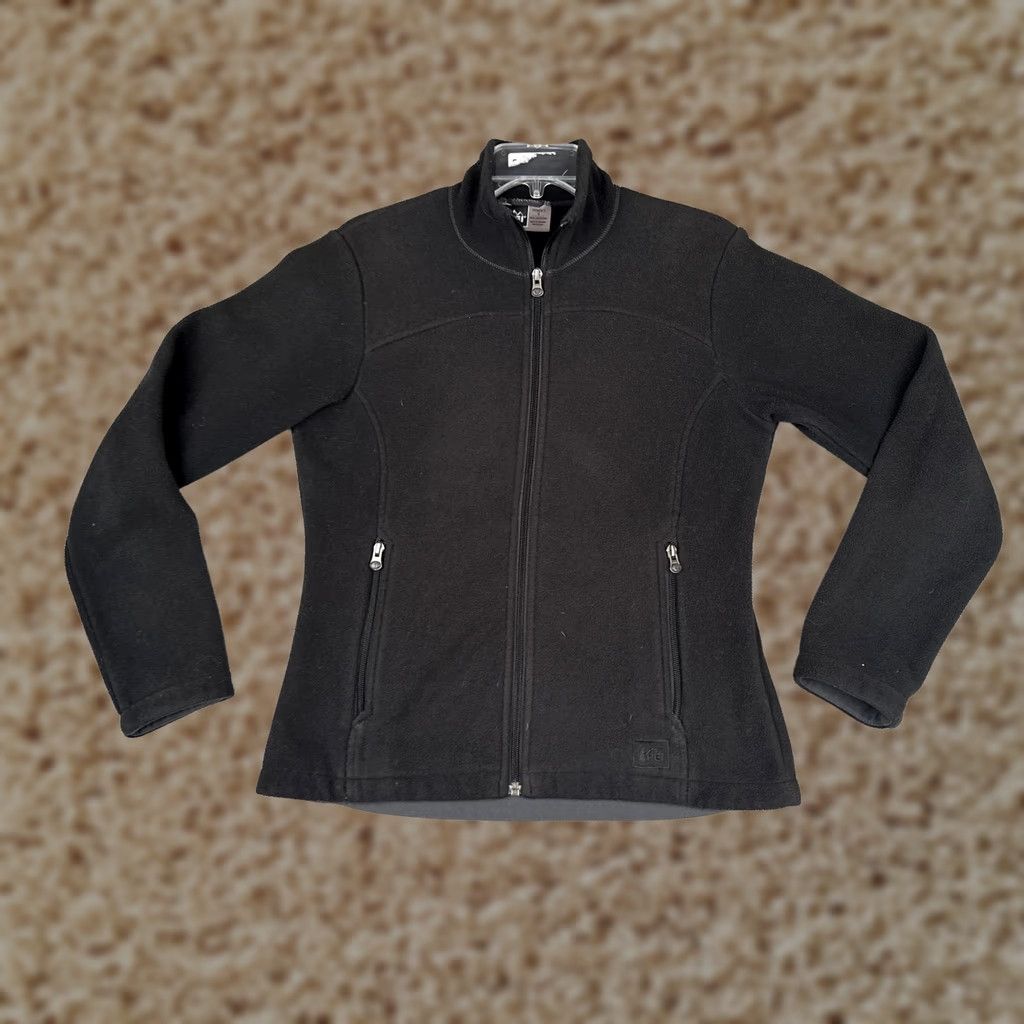Vintage REI Womens Small Black Full Zip Fleece Jacket Pockets Hiking Outdoor Size S / US 4 / IT 40 - 1 Thumbnail