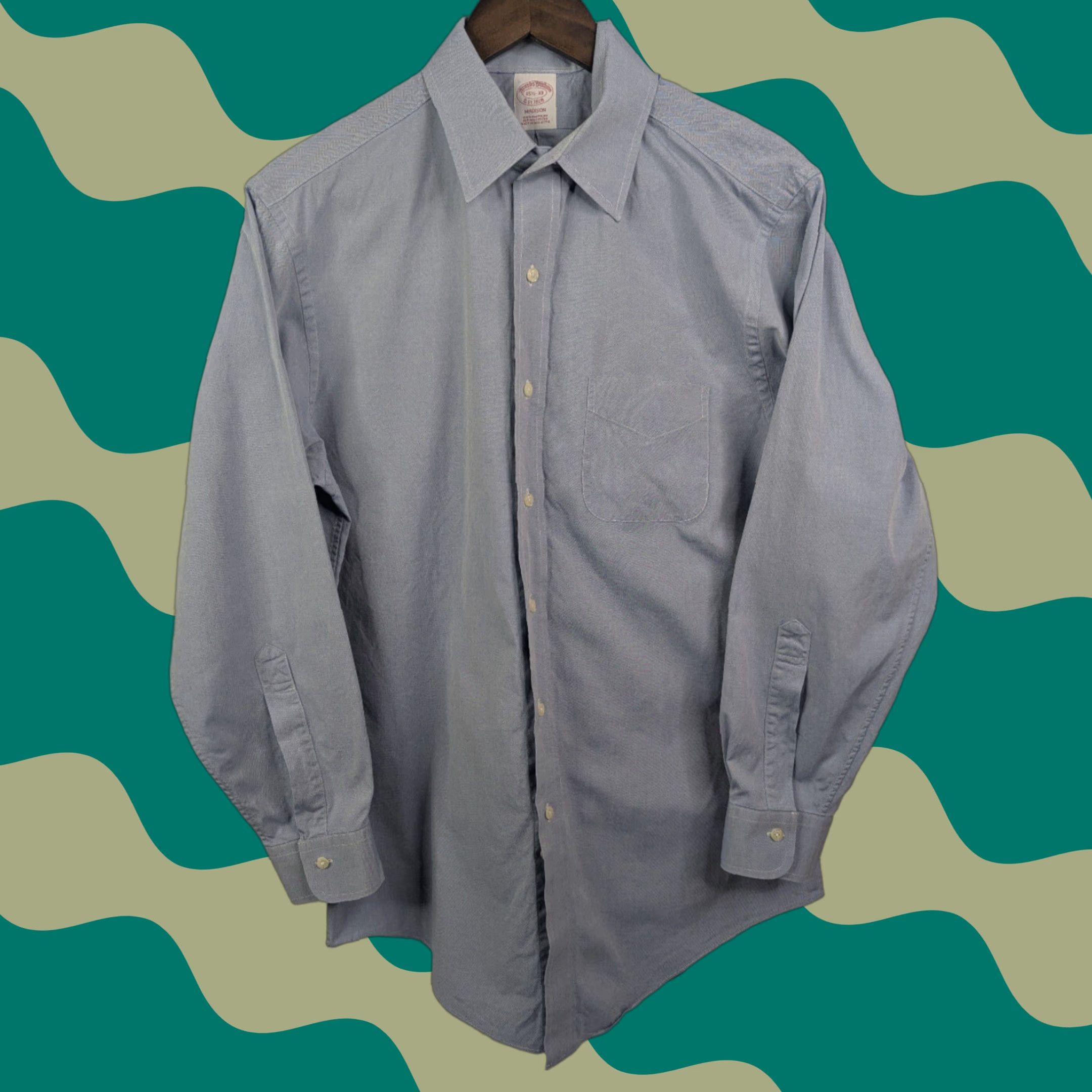 Brooks Brothers Brooks Brothers Madison Non Iron Blue Button L/S Shirt 15.5-33 Supima Cotton Dress Shirt Men Regular Long Sleeve Collared Size US L / EU 52-54 / 3 - 1 Thumbnail