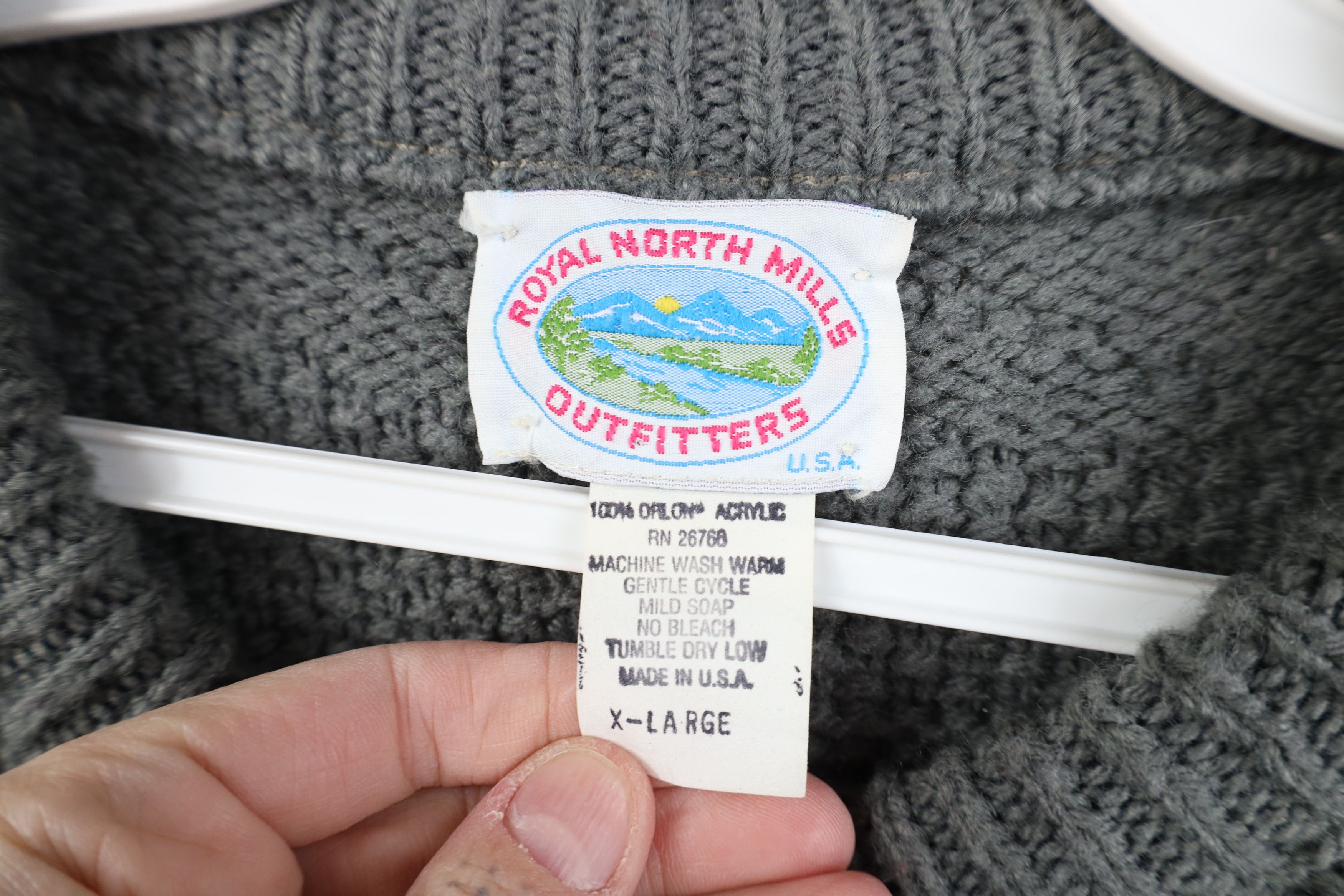 Vintage Vintage 90s Streetwear Ribbed Knit Crewneck Sweater Gray USA Size XL / US 12-14 / IT 48-50 - 5 Thumbnail