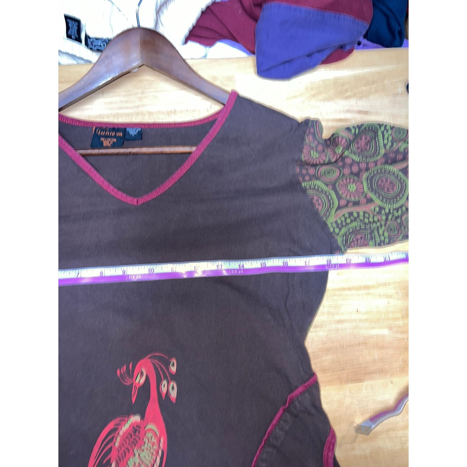 Vintage Womens Lunieva Dress Top Peacock Graphic Boho Bohemian Large Size L / US 10 / IT 46 - 9 Thumbnail