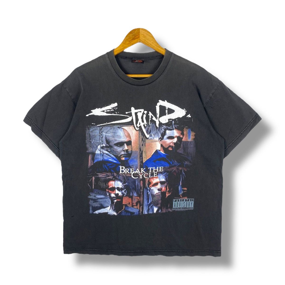 Band Tees Vintage 00's STAIND Break The Cycle Album Faded Band Tee Size US L / EU 52-54 / 3 - 1 Thumbnail