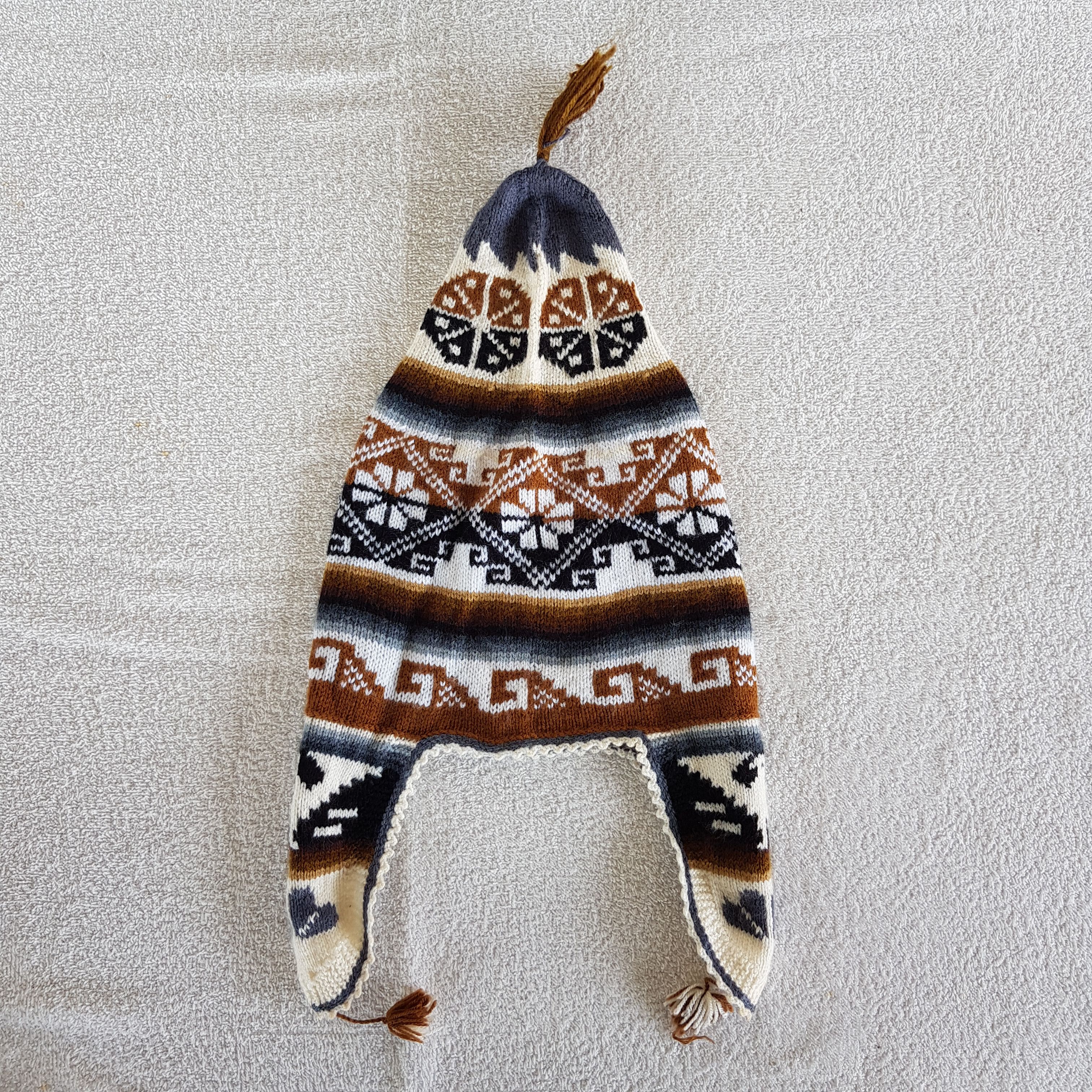 Japanese Brand Vintage Navajo Beanie Y2K Aztec Psychedelic Snow Caps Hats Size ONE SIZE - 5 Thumbnail