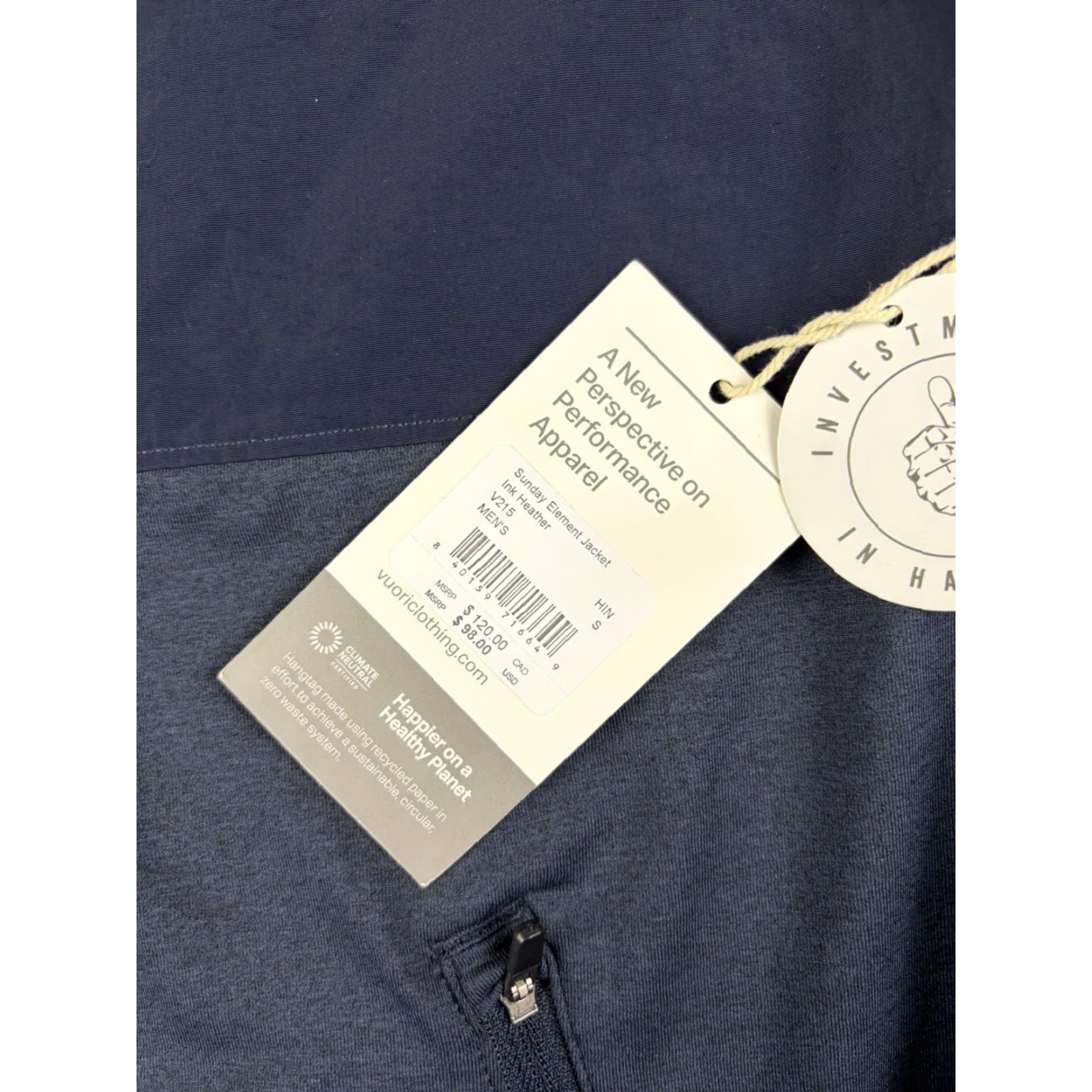 Vuori Vuori Jacket Men’s Size S Full Zip Blue Logo Activewear Hoodie Size US S / EU 44-46 / 1 - 3 Thumbnail