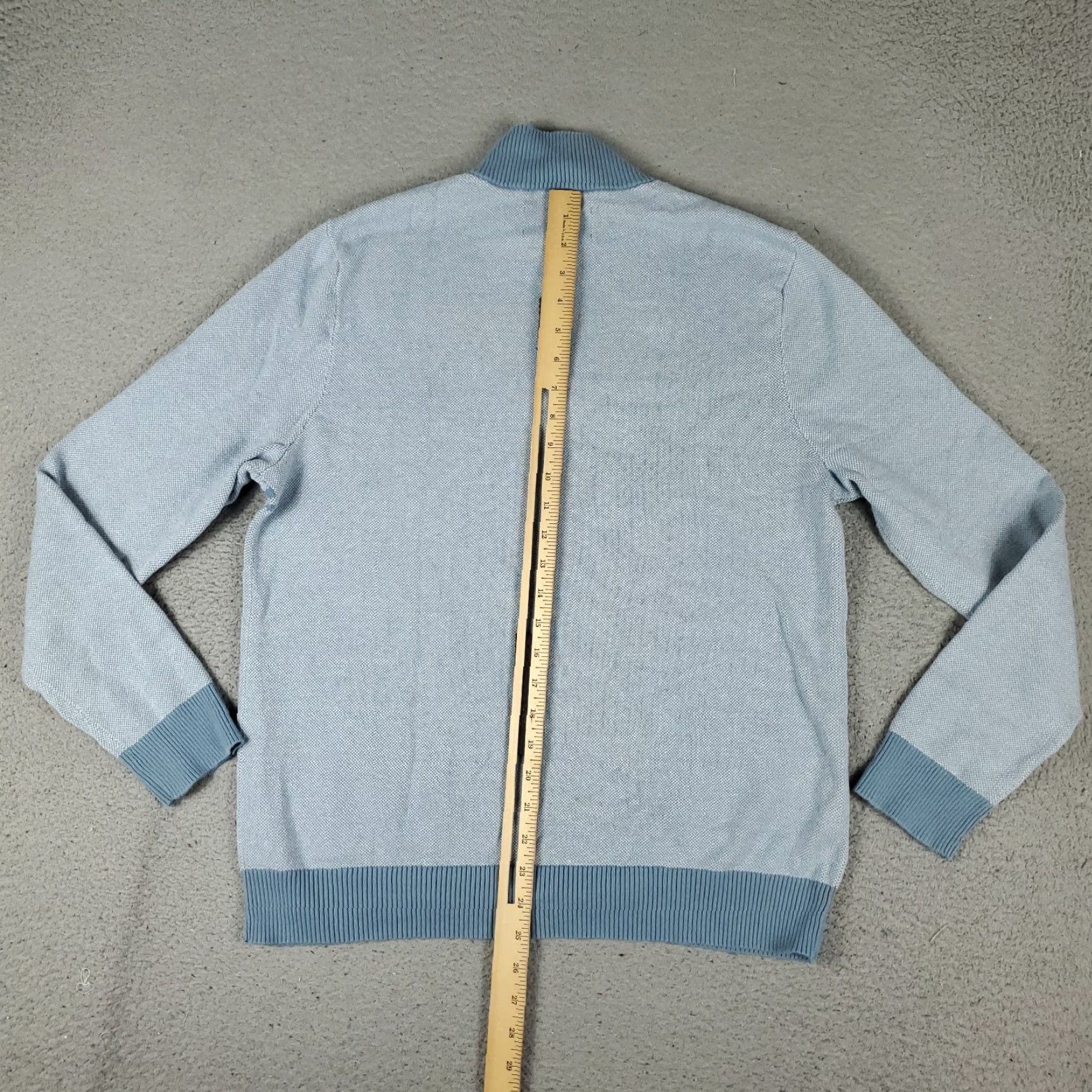 Vintage Penguin Pullover Sweater Mens Large Blue 1/4 Zip Solid Knit Size US L / EU 52-54 / 3 - 5 Thumbnail