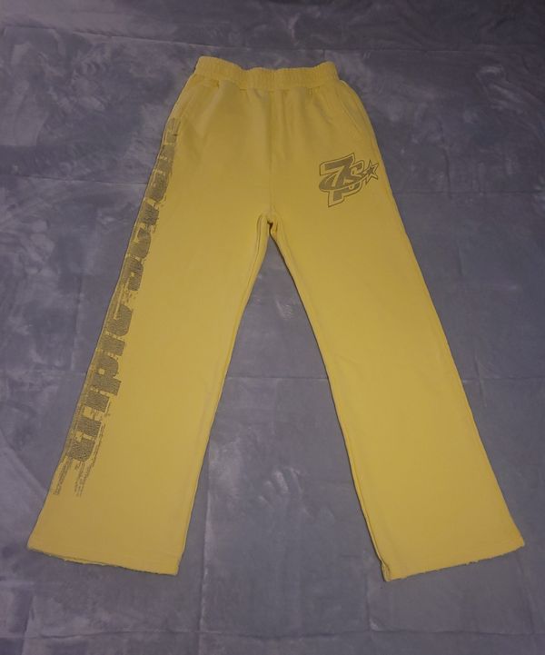Wide Leg Sweatpants, Yellow