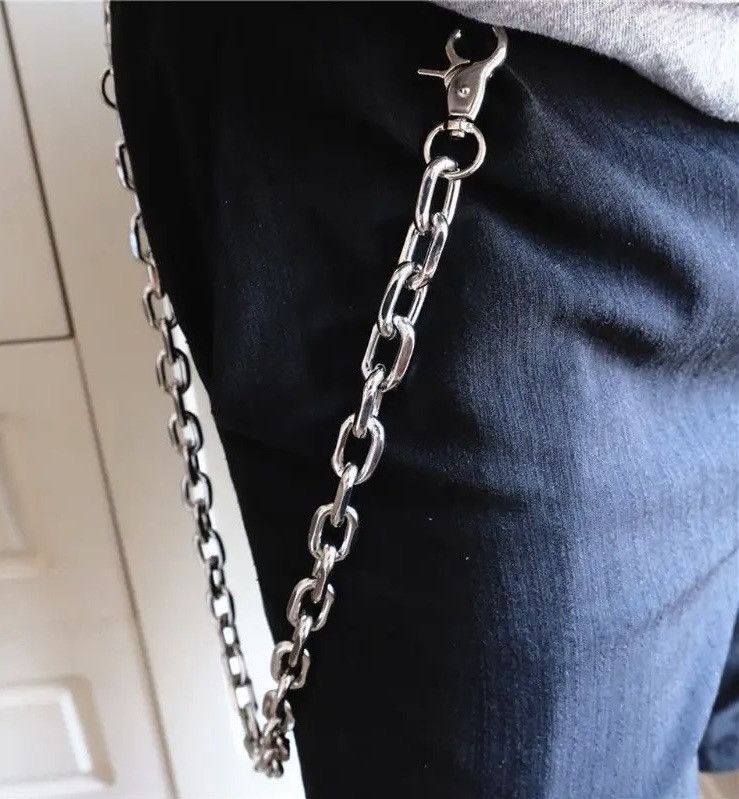 Vintage Retro Silver Metal Wallet Chain Size ONE SIZE - 1 Thumbnail