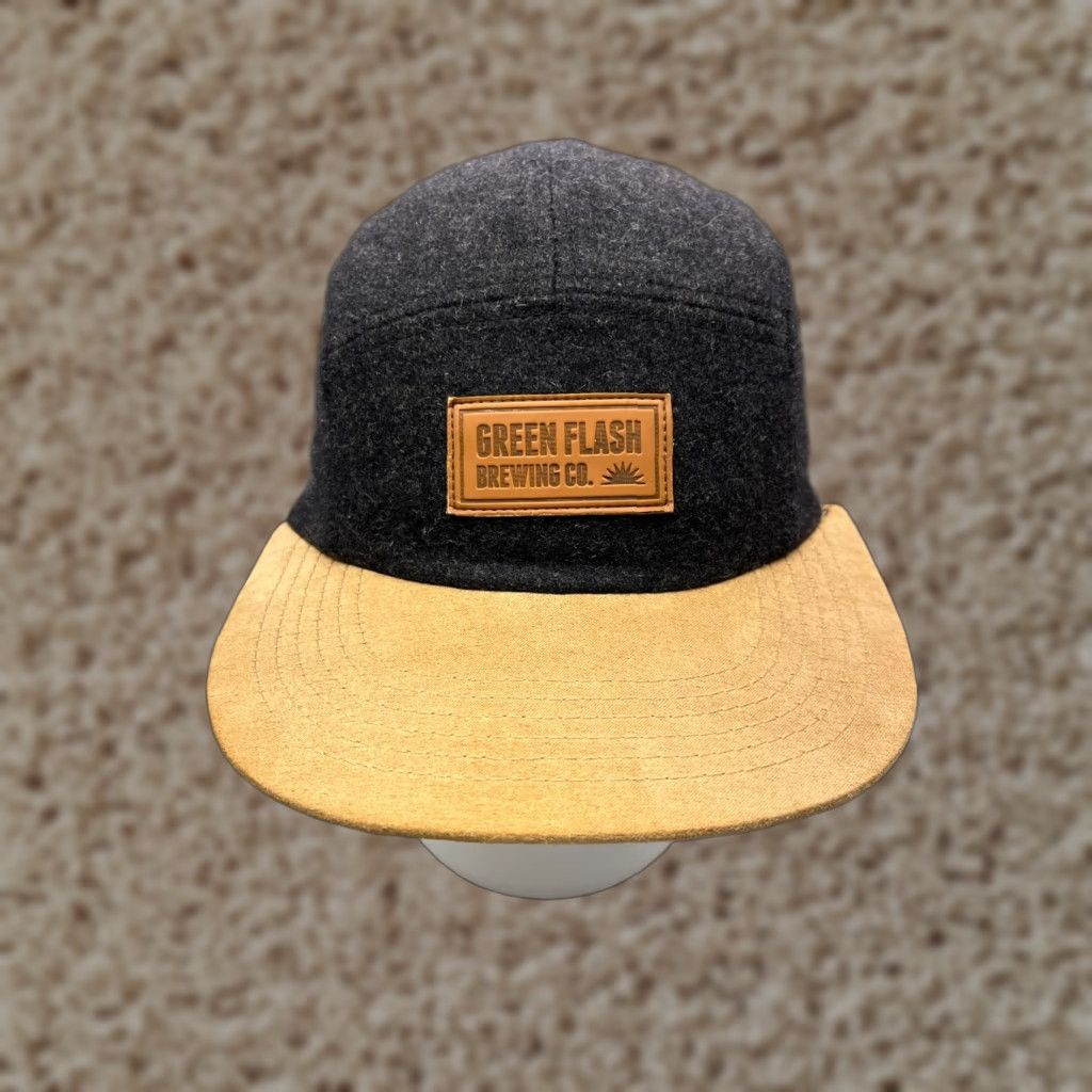 Vintage Green Flash Brewing Hat 5 Panel Cap Strap Back Adult Gray Beige Polyester Size ONE SIZE - 1 Thumbnail