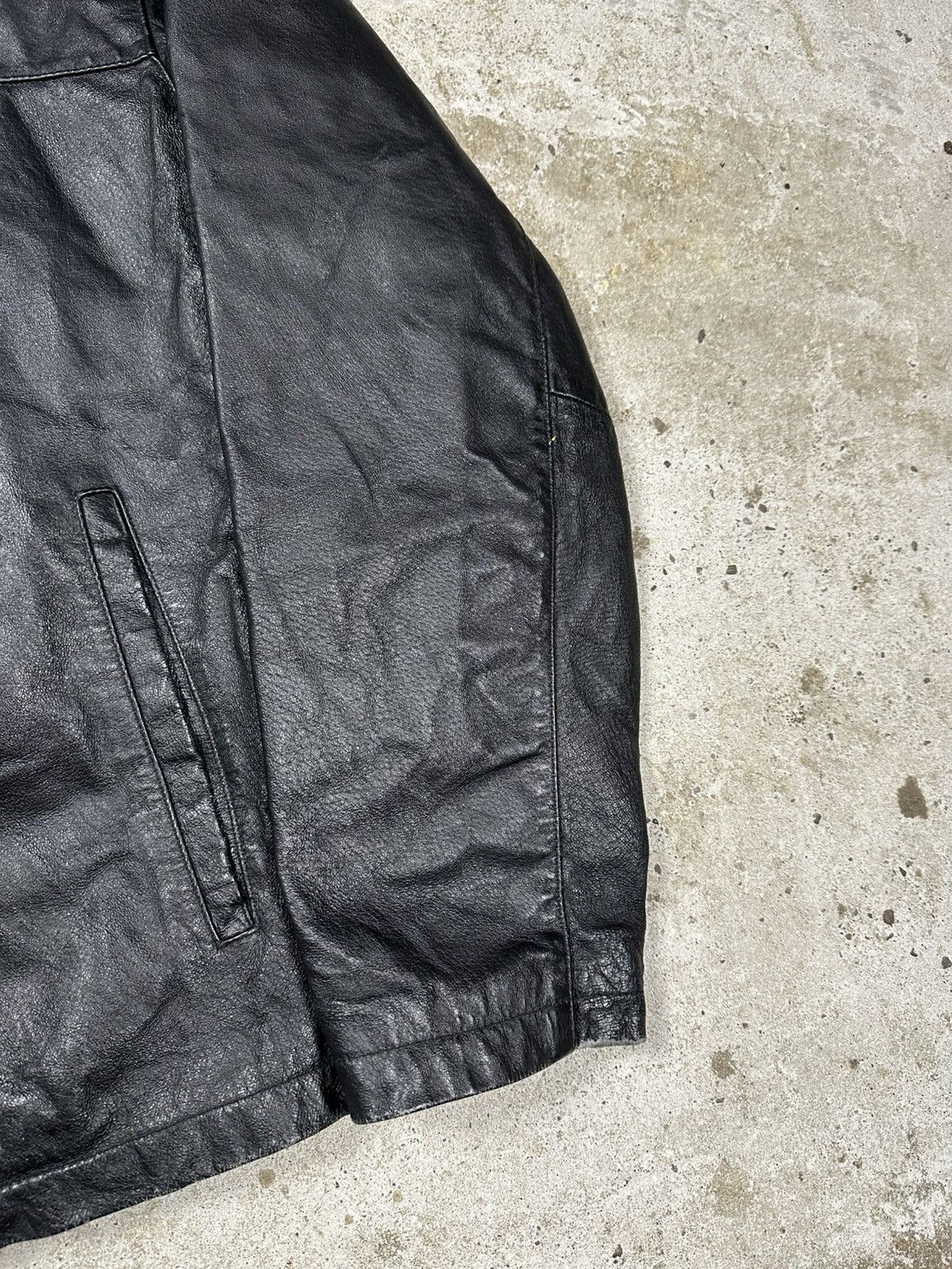 Vintage Vintage 90s Black Utility Leather Bomber Jacket Size US M / EU 48-50 / 2 - 4 Thumbnail