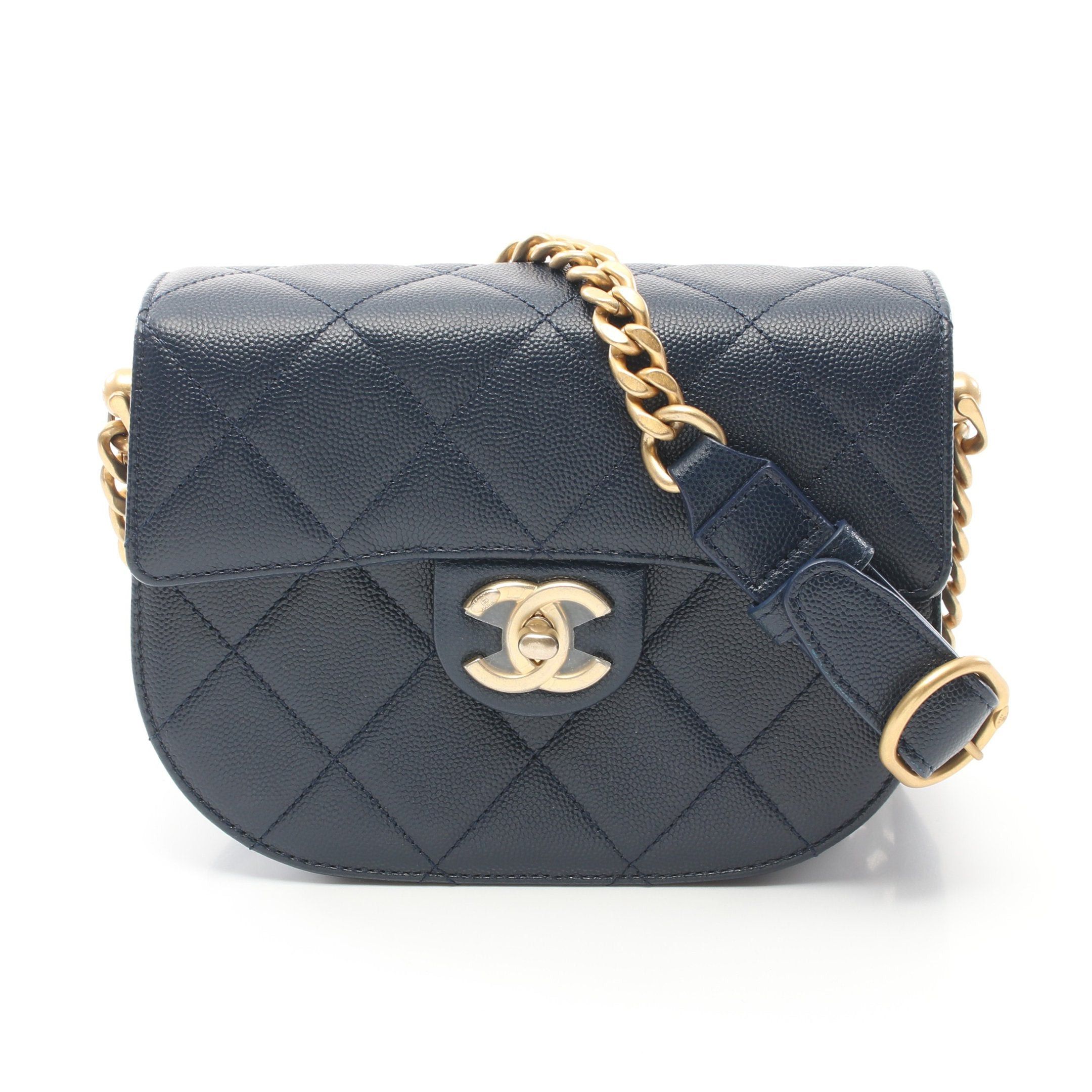 Chanel Chanel Matelasse Chain Shoulder Bag Caviar Skin Navy Gold Hardware Size ONE SIZE - 1 Thumbnail