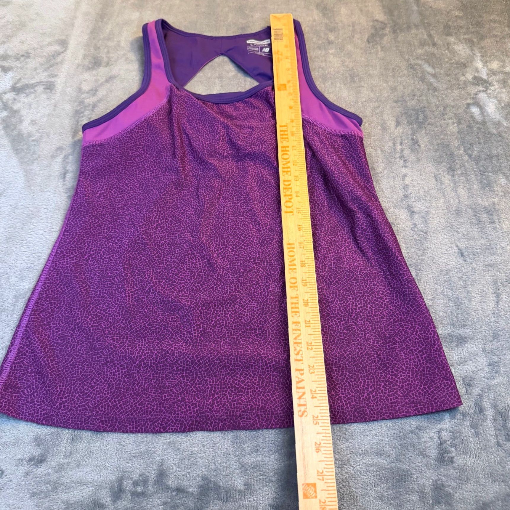 New Balance New Balance Athletic Tank Top Purple Pattern Racerback Womens Size Large Size L / US 10 / IT 46 - 7 Thumbnail