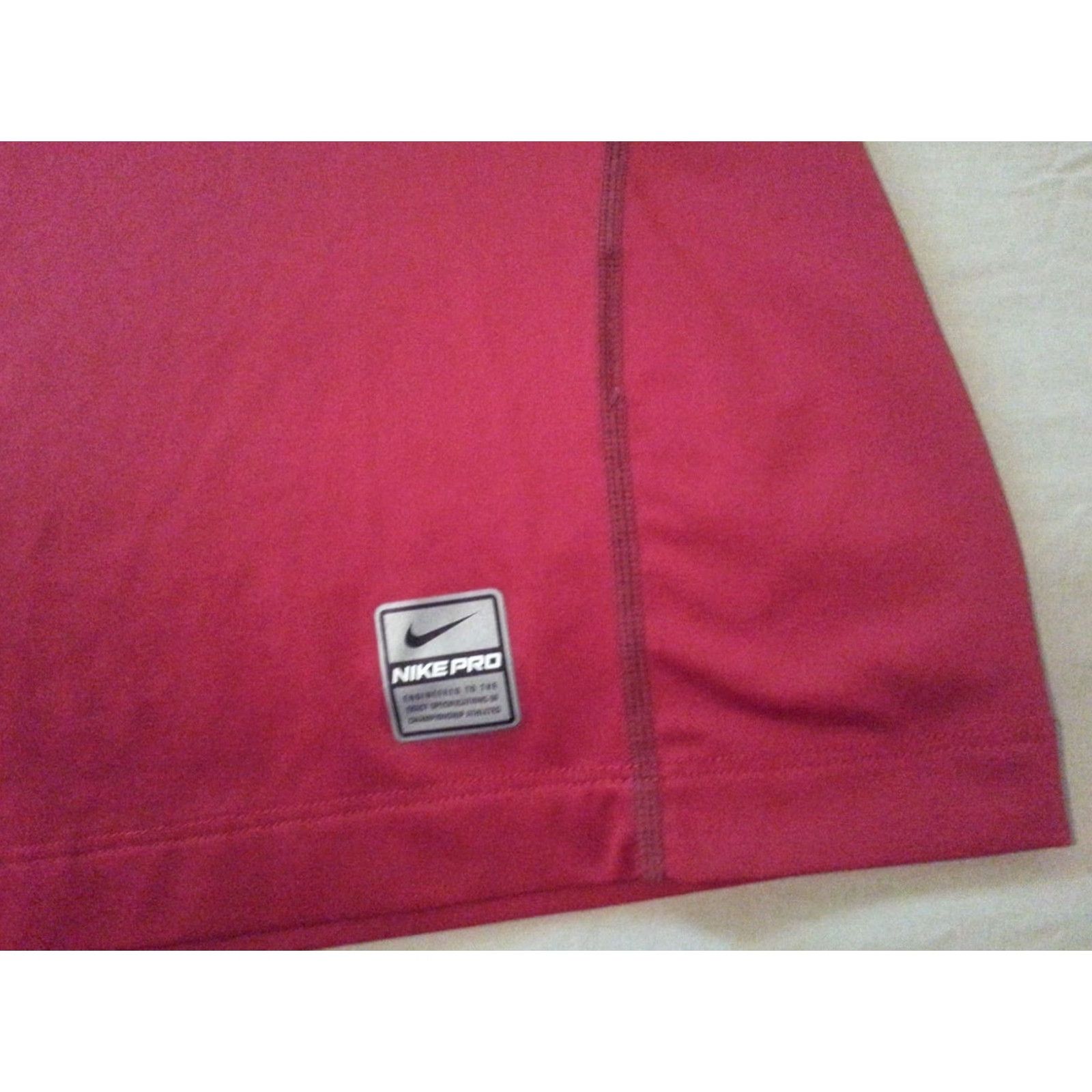 Nike Nike Pro Shirt Mens L Large Athletic Gym Workout T-Shirt Red Shirt Size US L / EU 52-54 / 3 - 3 Thumbnail