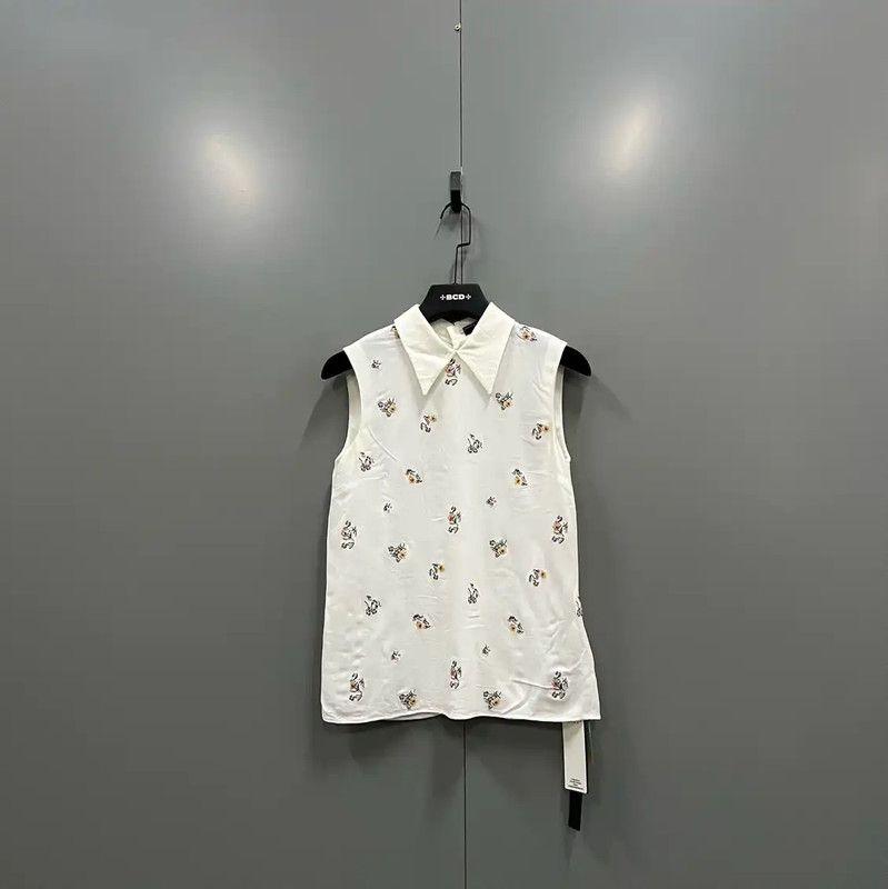 Miu Miu Miu Miu Sleeveless White Summer T-shirt 0089 Size ONE SIZE - 1 Thumbnail